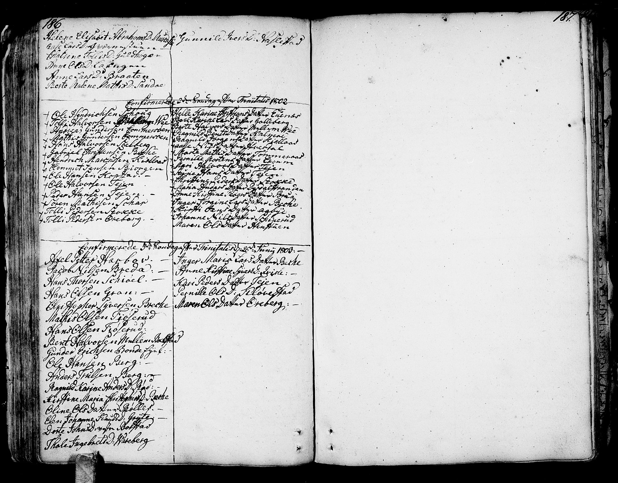 Sande Kirkebøker, AV/SAKO-A-53/F/Fa/L0001: Parish register (official) no. 1, 1753-1803, p. 186-187