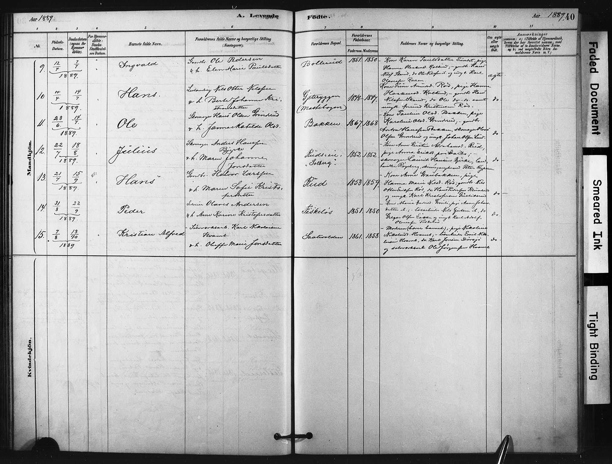 Fiskum kirkebøker, AV/SAKO-A-15/F/Fa/L0002: Parish register (official) no. 2, 1878-1890, p. 40