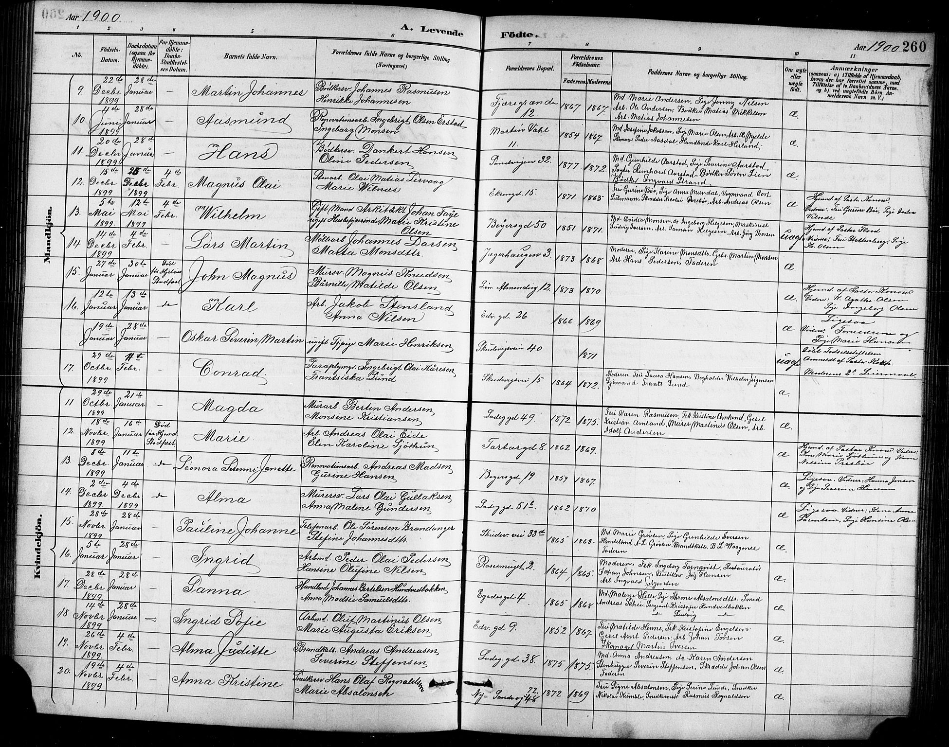 Sandviken Sokneprestembete, AV/SAB-A-77601/H/Hb/L0002: Parish register (copy) no. A 3, 1888-1902, p. 260