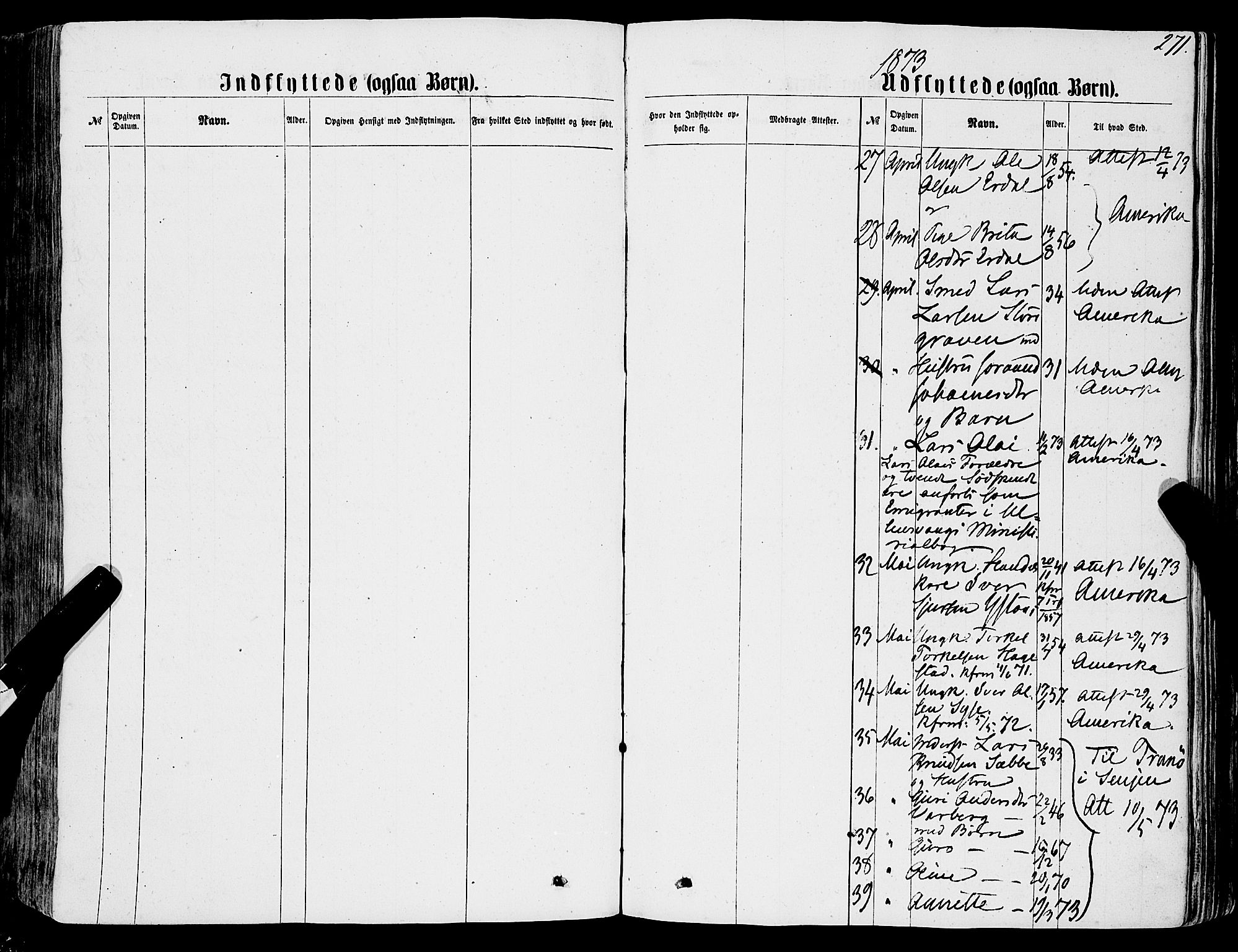 Ulvik sokneprestembete, AV/SAB-A-78801/H/Haa: Parish register (official) no. A 15, 1864-1878, p. 271