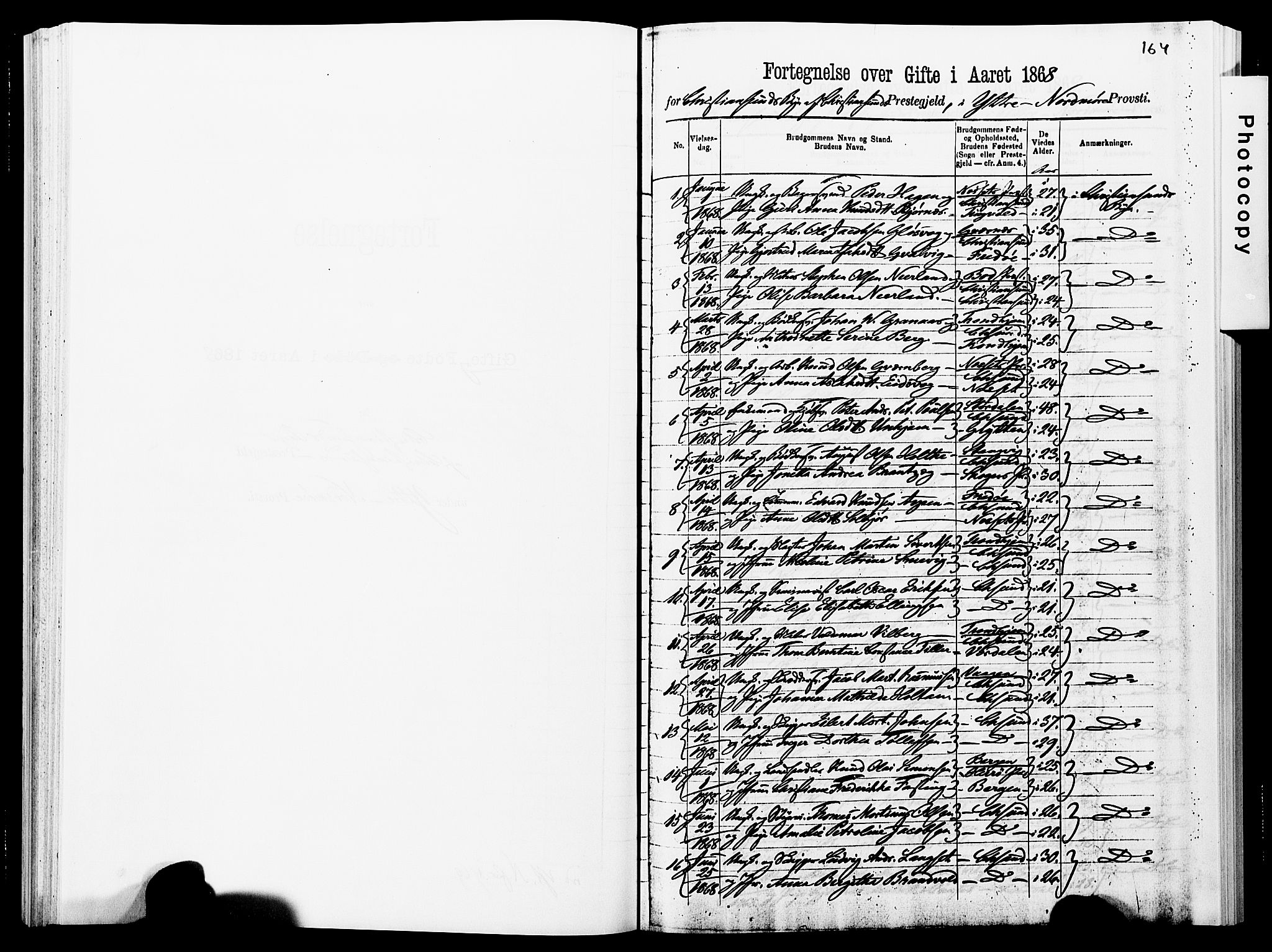 Ministerialprotokoller, klokkerbøker og fødselsregistre - Møre og Romsdal, SAT/A-1454/572/L0857: Parish register (official) no. 572D01, 1866-1872, p. 164