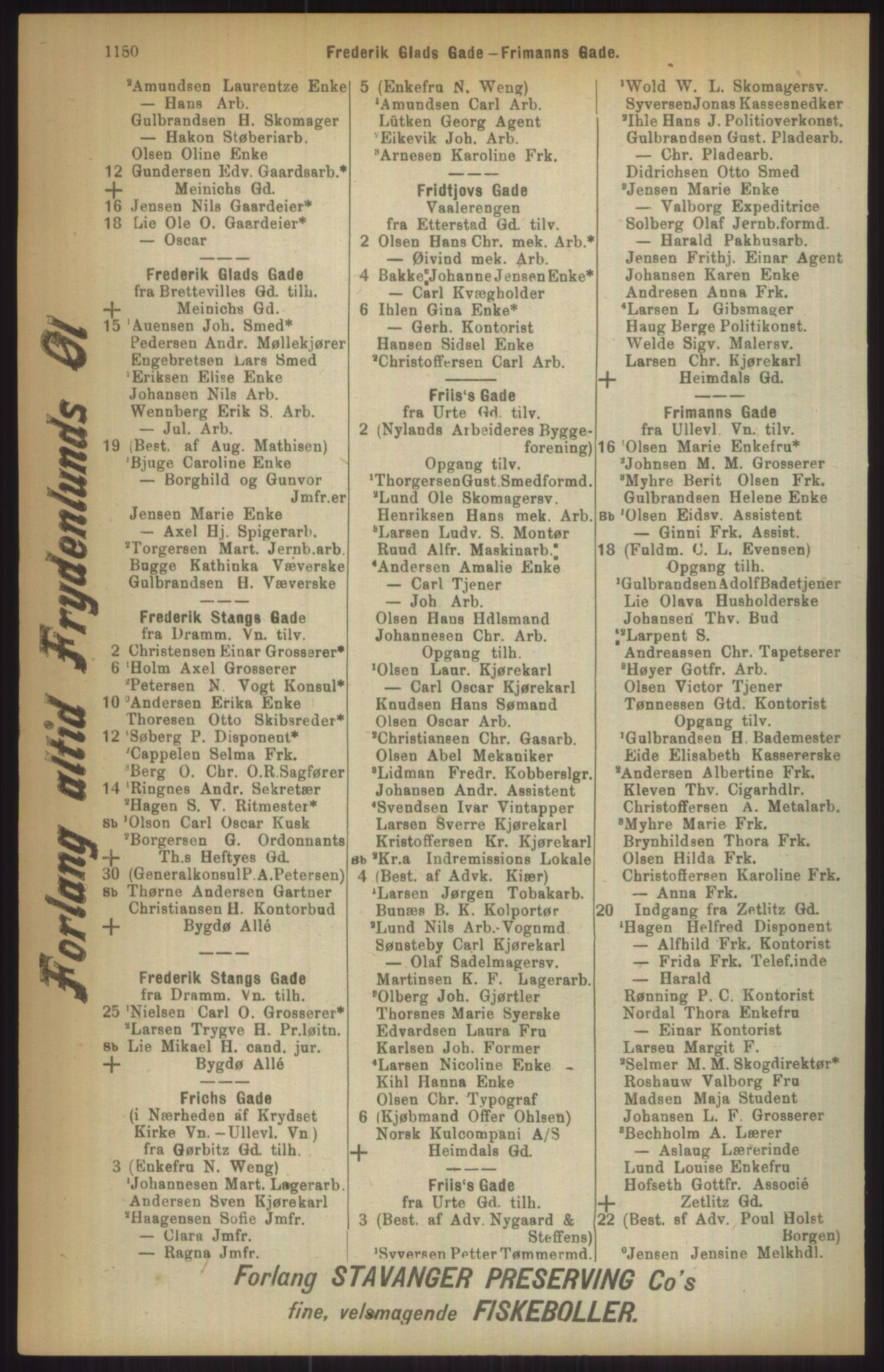 Kristiania/Oslo adressebok, PUBL/-, 1911, p. 1180