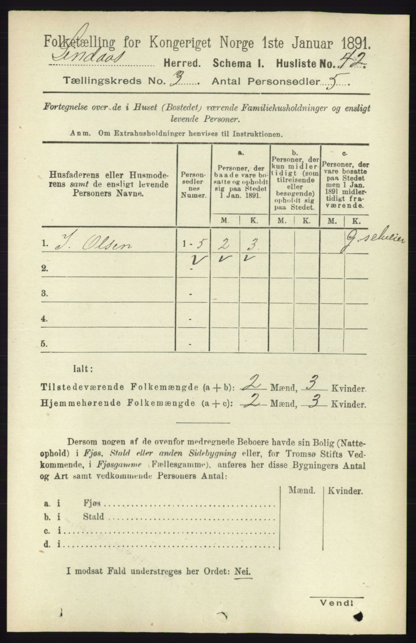 RA, 1891 census for 1263 Lindås, 1891, p. 798