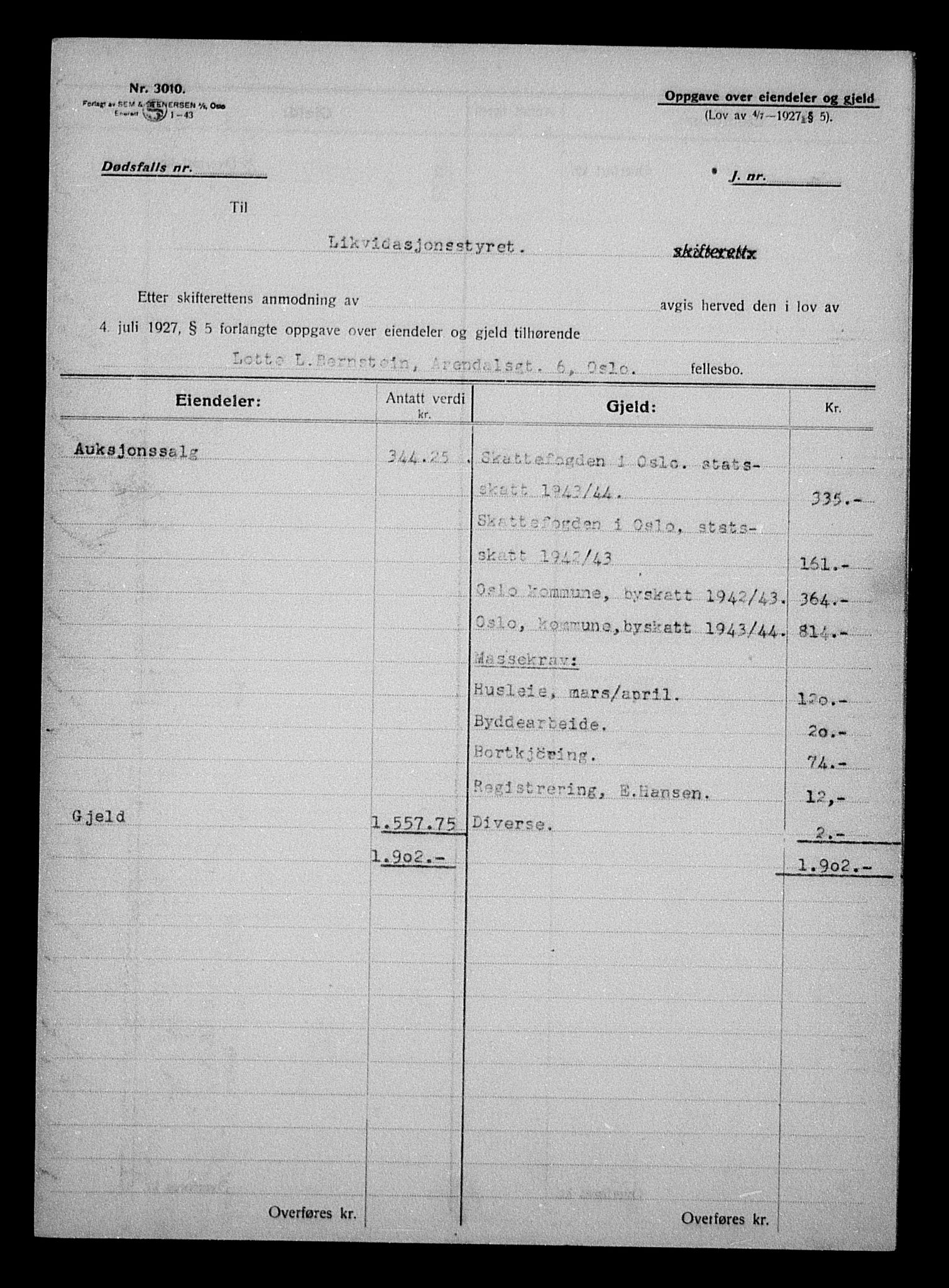 Justisdepartementet, Tilbakeføringskontoret for inndratte formuer, AV/RA-S-1564/H/Hc/Hcc/L0922: --, 1945-1947, p. 568