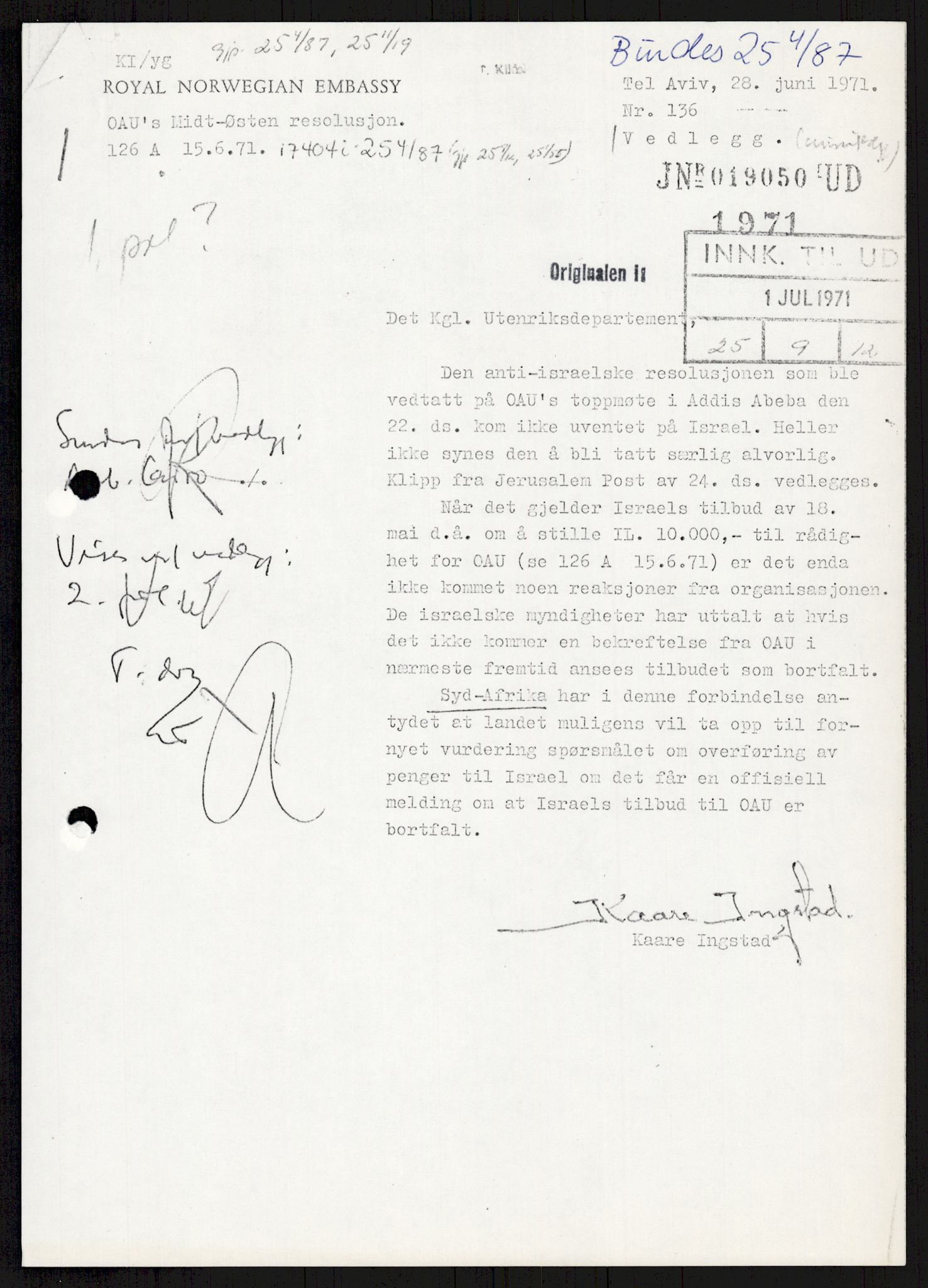 Utenriksdepartementet, hovedarkiv, AV/RA-S-6794/D/Db/Dba/L0776/0003: Verdenspolitikk. Fremmede staters politikk (G.L.) / Israel: Politikk (2 mapper), 1970-1972, p. 142