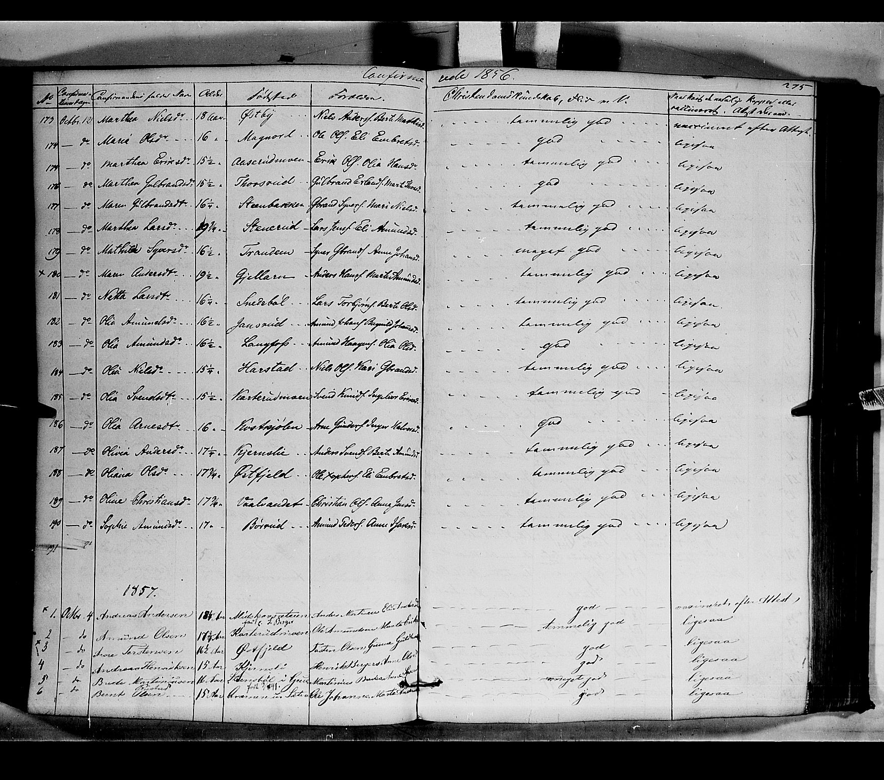 Vinger prestekontor, AV/SAH-PREST-024/H/Ha/Haa/L0010: Parish register (official) no. 10, 1855-1861, p. 275