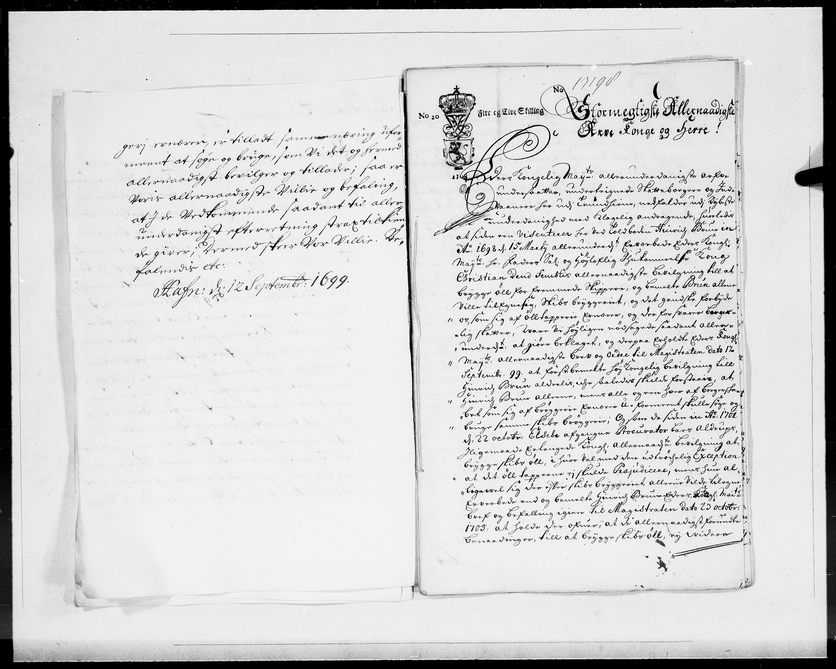 Danske Kanselli 1572-1799, AV/RA-EA-3023/F/Fc/Fcc/Fcca/L0066: Norske innlegg 1572-1799, 1708, p. 49