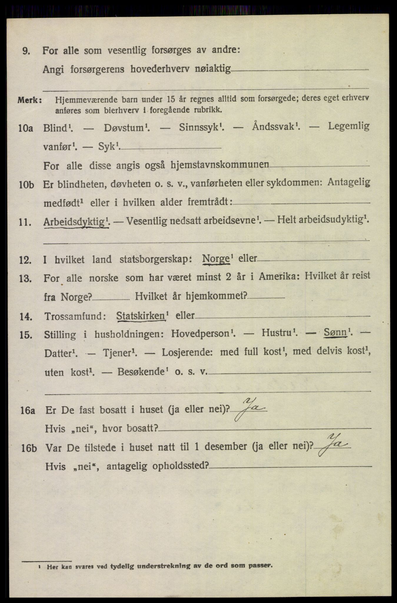 SAH, 1920 census for Trysil, 1920, p. 2542