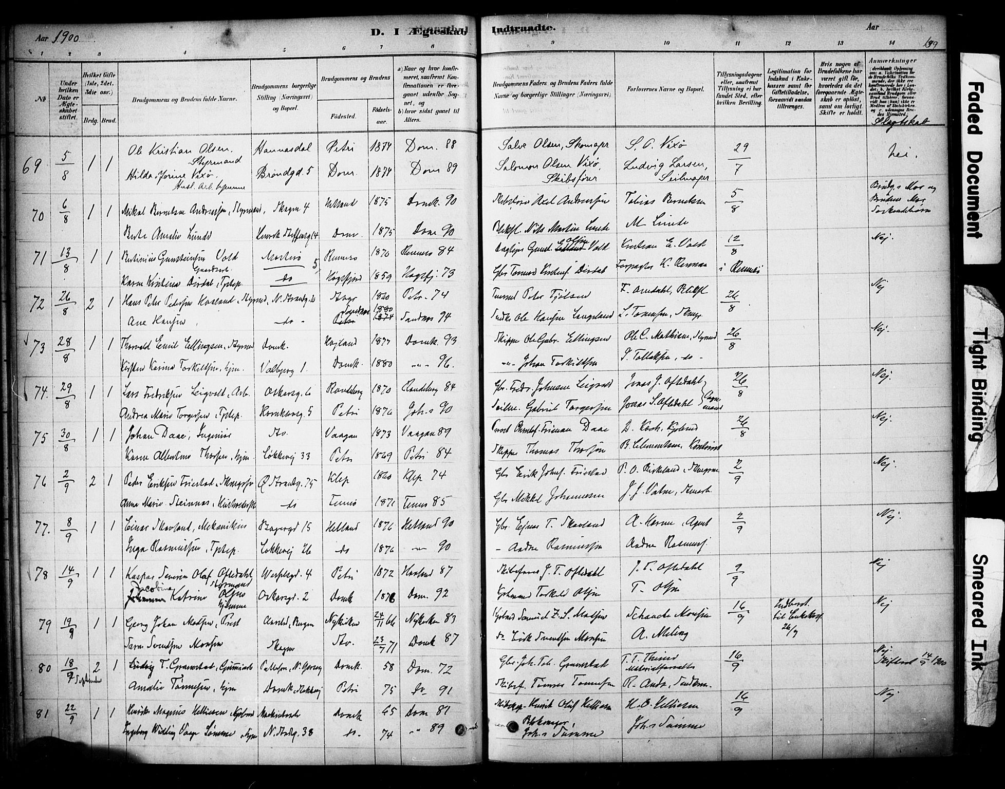 Domkirken sokneprestkontor, SAST/A-101812/001/30/30BA/L0029: Parish register (official) no. A 28, 1878-1904, p. 139