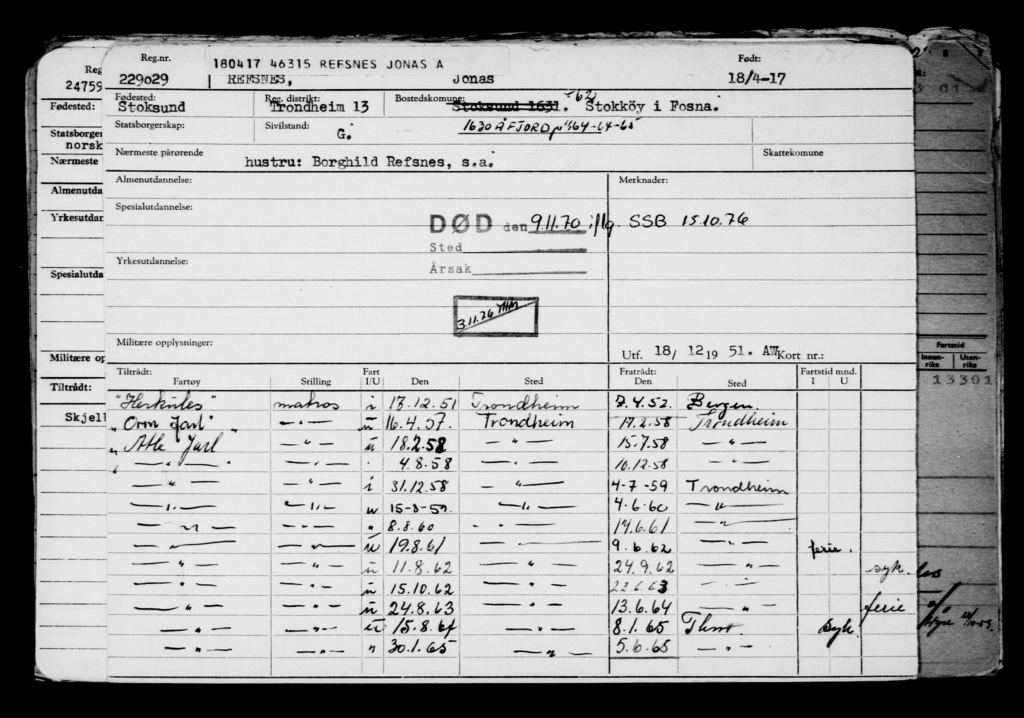 Direktoratet for sjømenn, AV/RA-S-3545/G/Gb/L0147: Hovedkort, 1917, p. 738