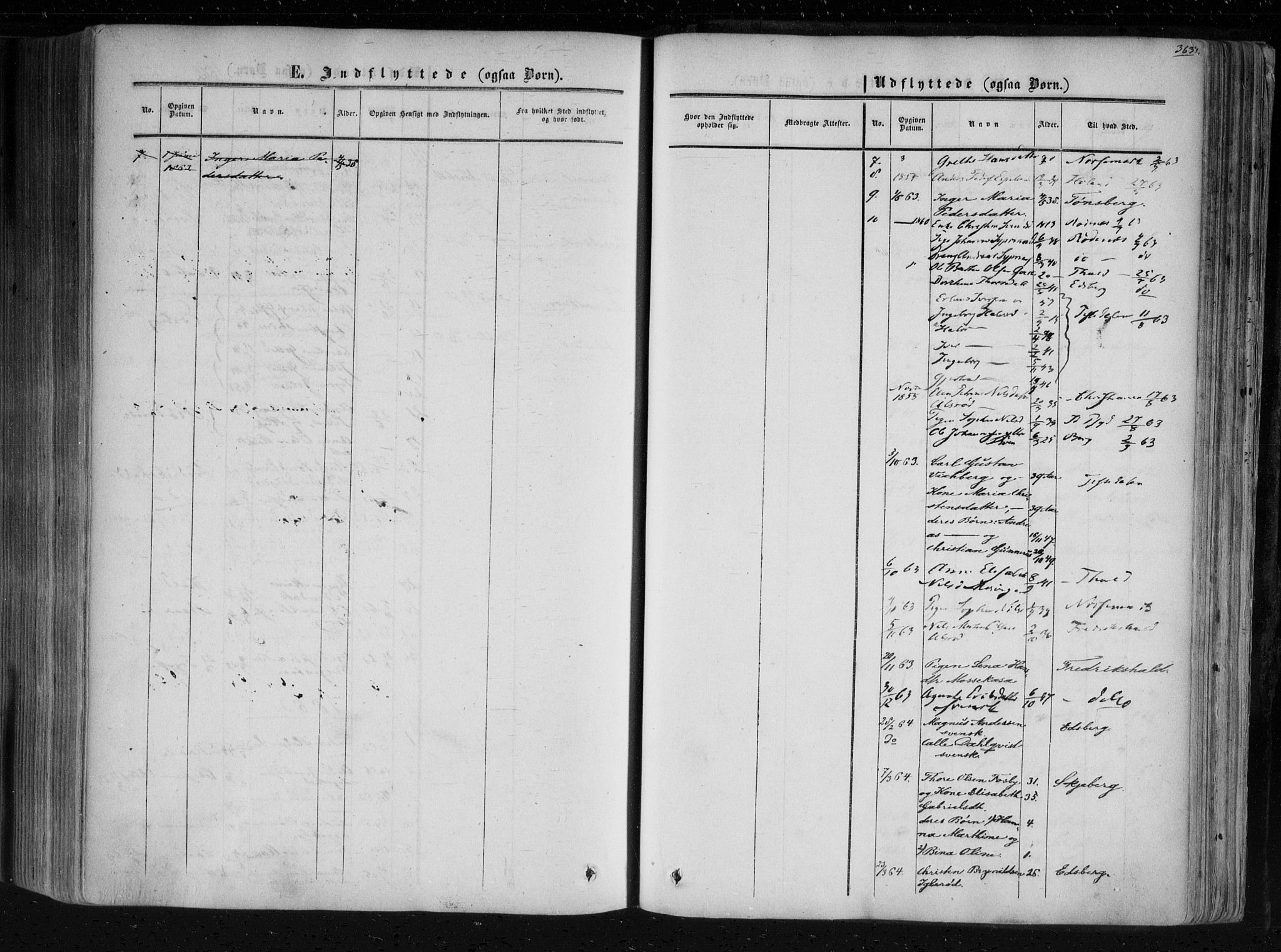 Aremark prestekontor Kirkebøker, SAO/A-10899/F/Fc/L0003: Parish register (official) no. III 3, 1850-1865, p. 363