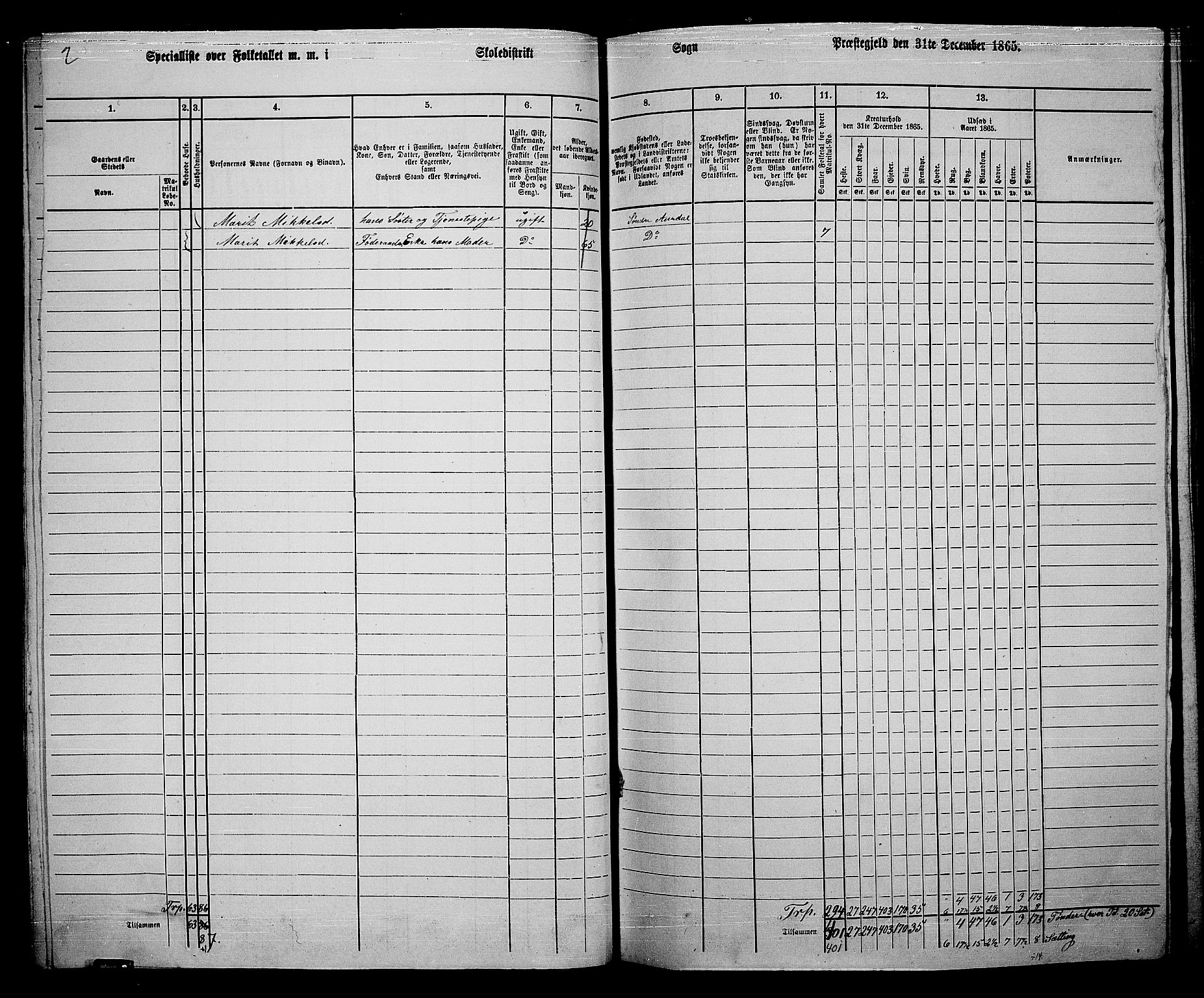 RA, 1865 census for Sør-Aurdal, 1865, p. 82