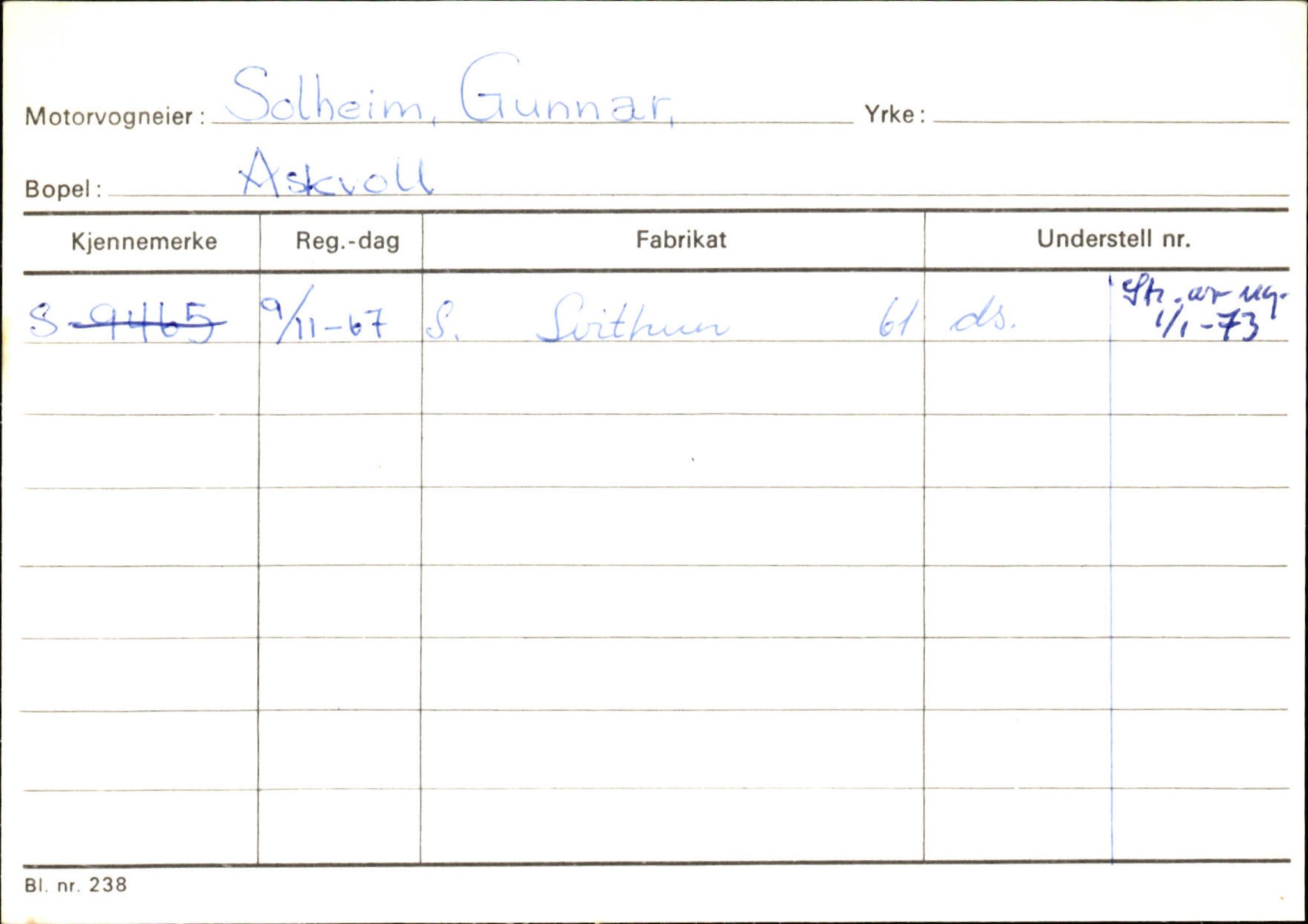 Statens vegvesen, Sogn og Fjordane vegkontor, AV/SAB-A-5301/4/F/L0132: Eigarregister Askvoll A-Å. Balestrand A-Å, 1945-1975, p. 1151