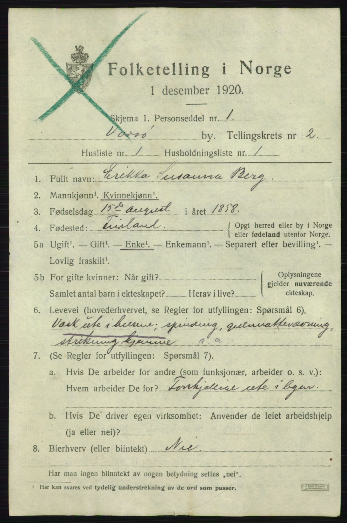 SATØ, 1920 census for Vadsø, 1920, p. 3293