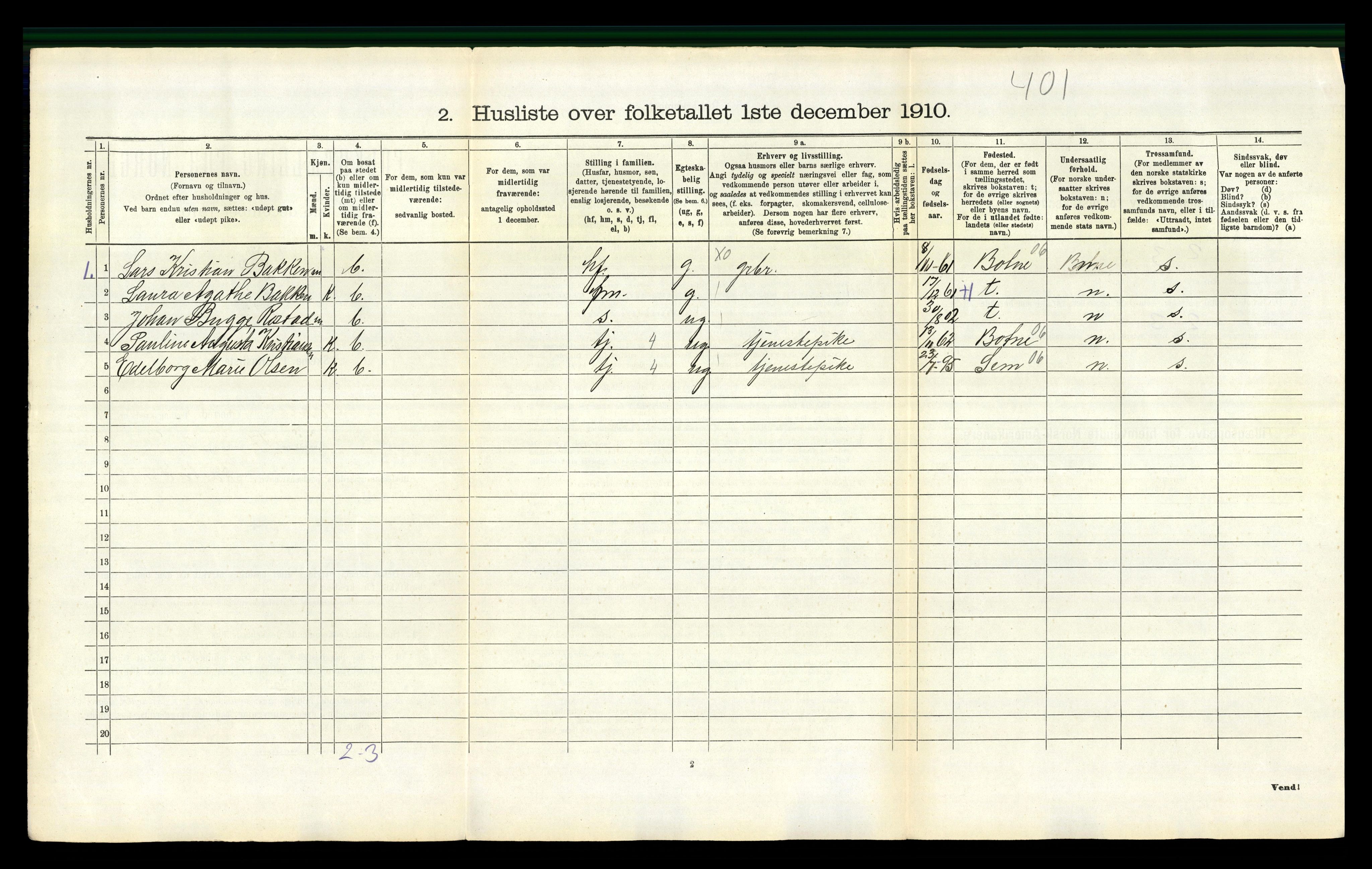 RA, 1910 census for Våle, 1910, p. 177