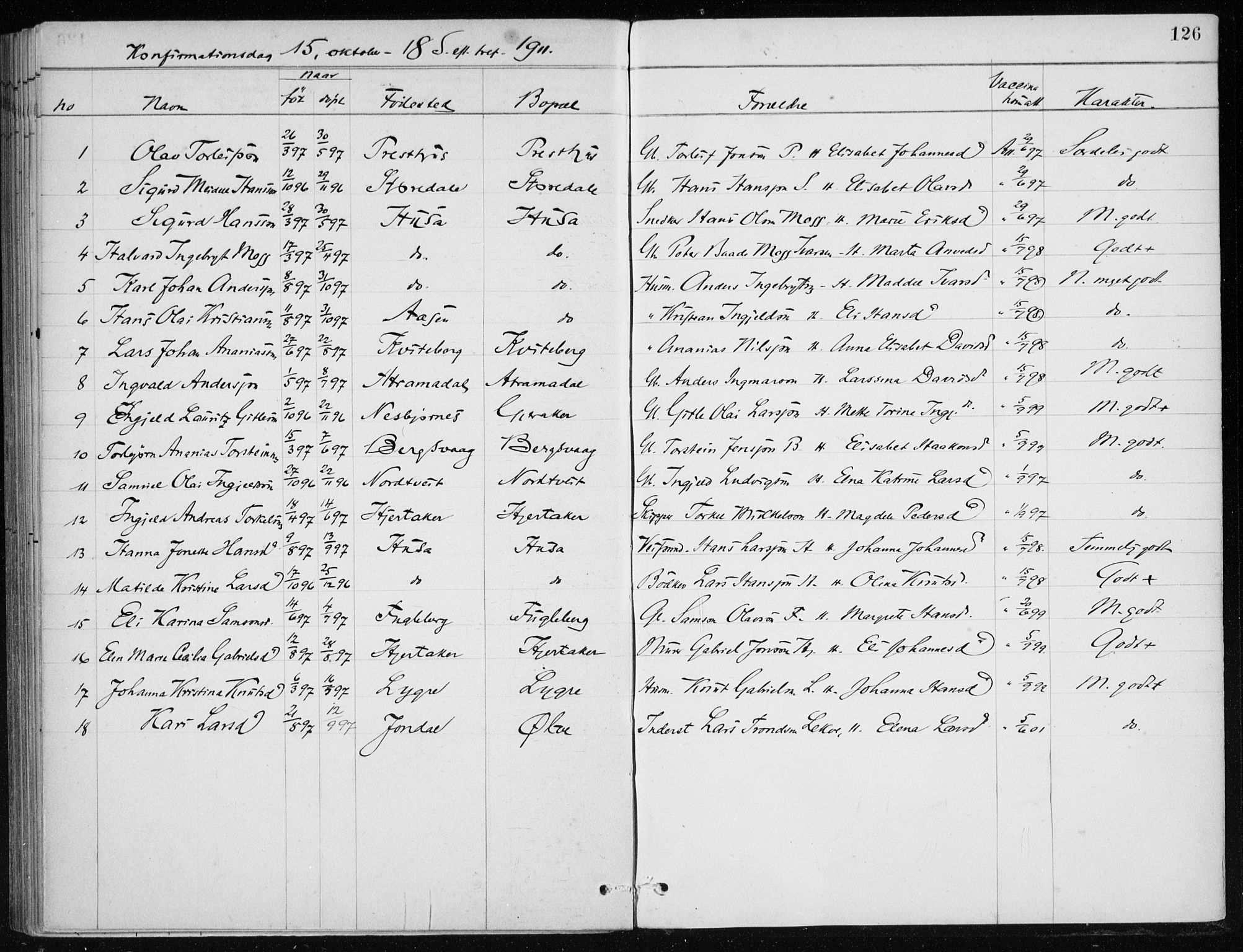 Kvinnherad sokneprestembete, SAB/A-76401/H/Haa: Parish register (official) no. E 1, 1887-1912, p. 126
