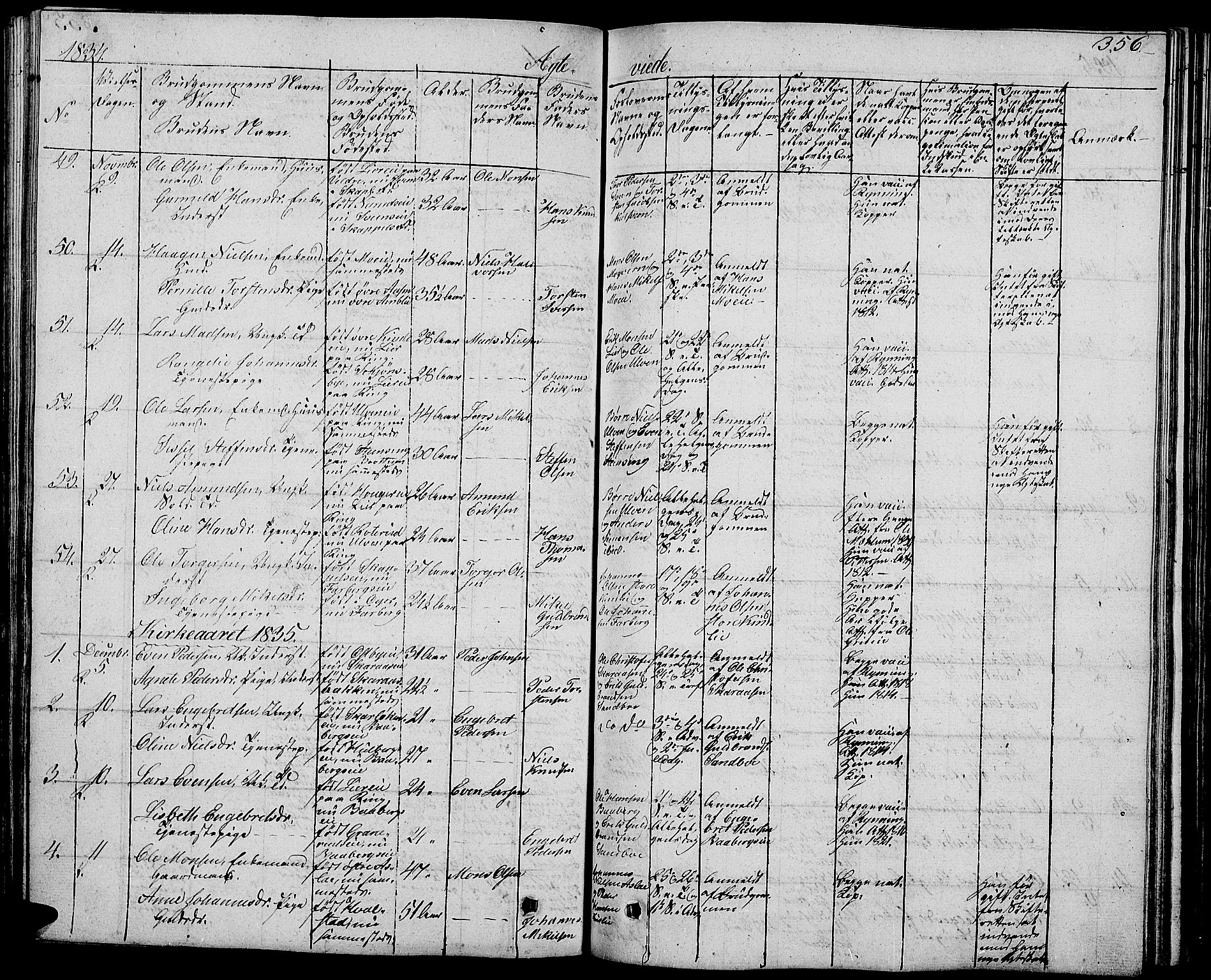 Ringsaker prestekontor, SAH/PREST-014/L/La/L0004: Parish register (copy) no. 4, 1827-1838, p. 356