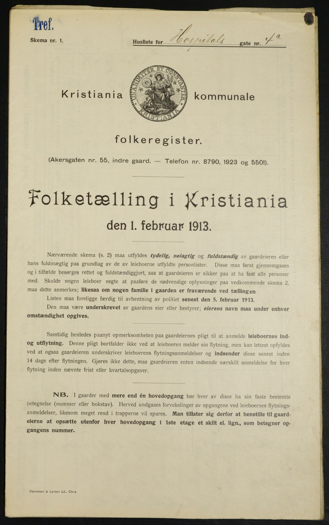 OBA, Municipal Census 1913 for Kristiania, 1913, p. 41249