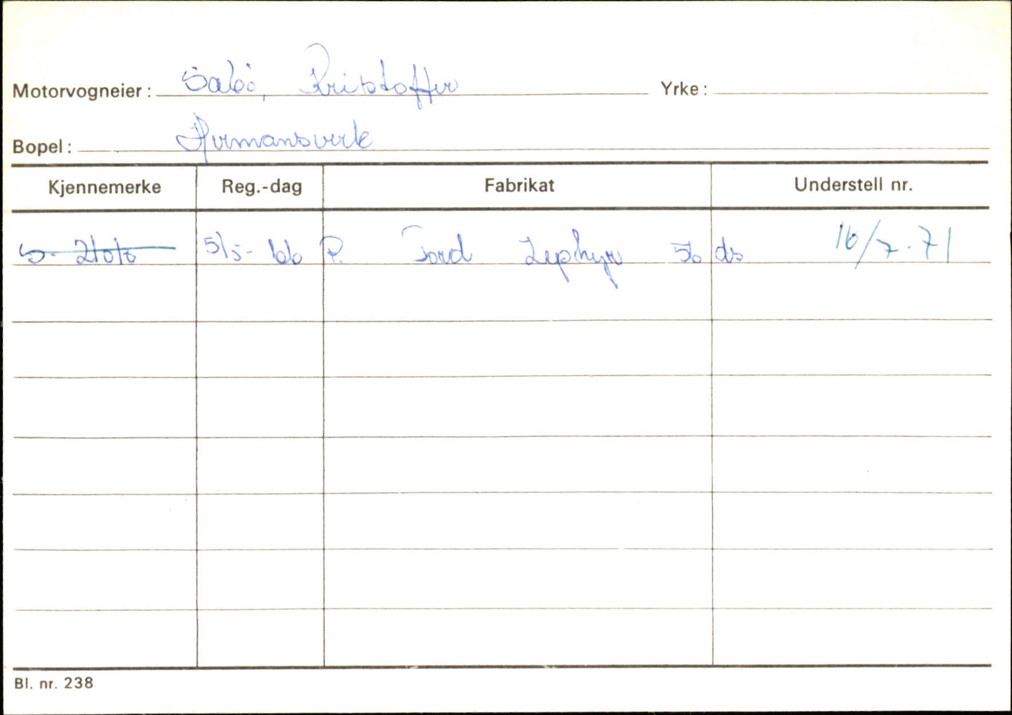 Statens vegvesen, Sogn og Fjordane vegkontor, AV/SAB-A-5301/4/F/L0126: Eigarregister Fjaler M-Å. Leikanger A-Å, 1945-1975, p. 2272