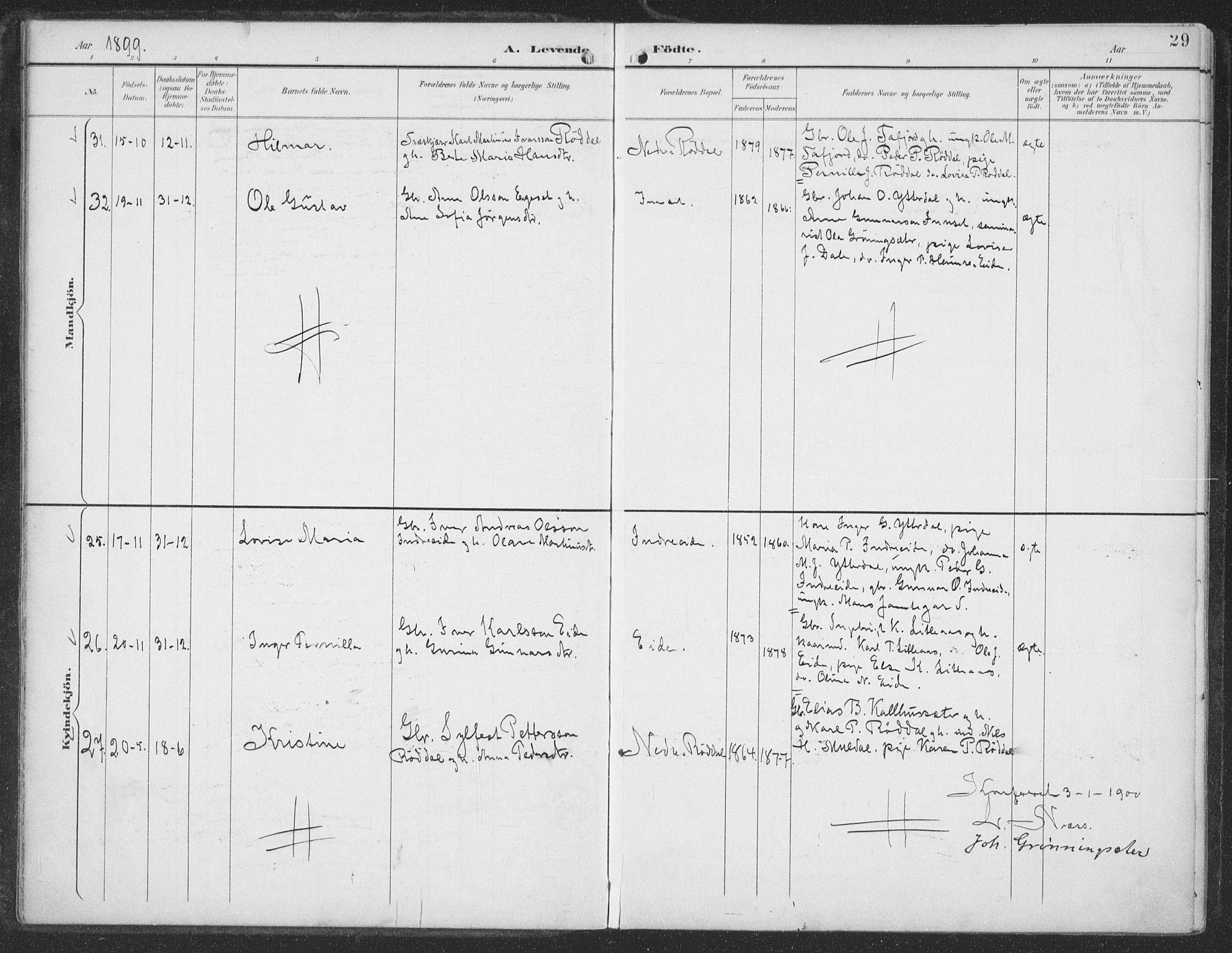 Ministerialprotokoller, klokkerbøker og fødselsregistre - Møre og Romsdal, SAT/A-1454/519/L0256: Parish register (official) no. 519A15, 1895-1912, p. 29