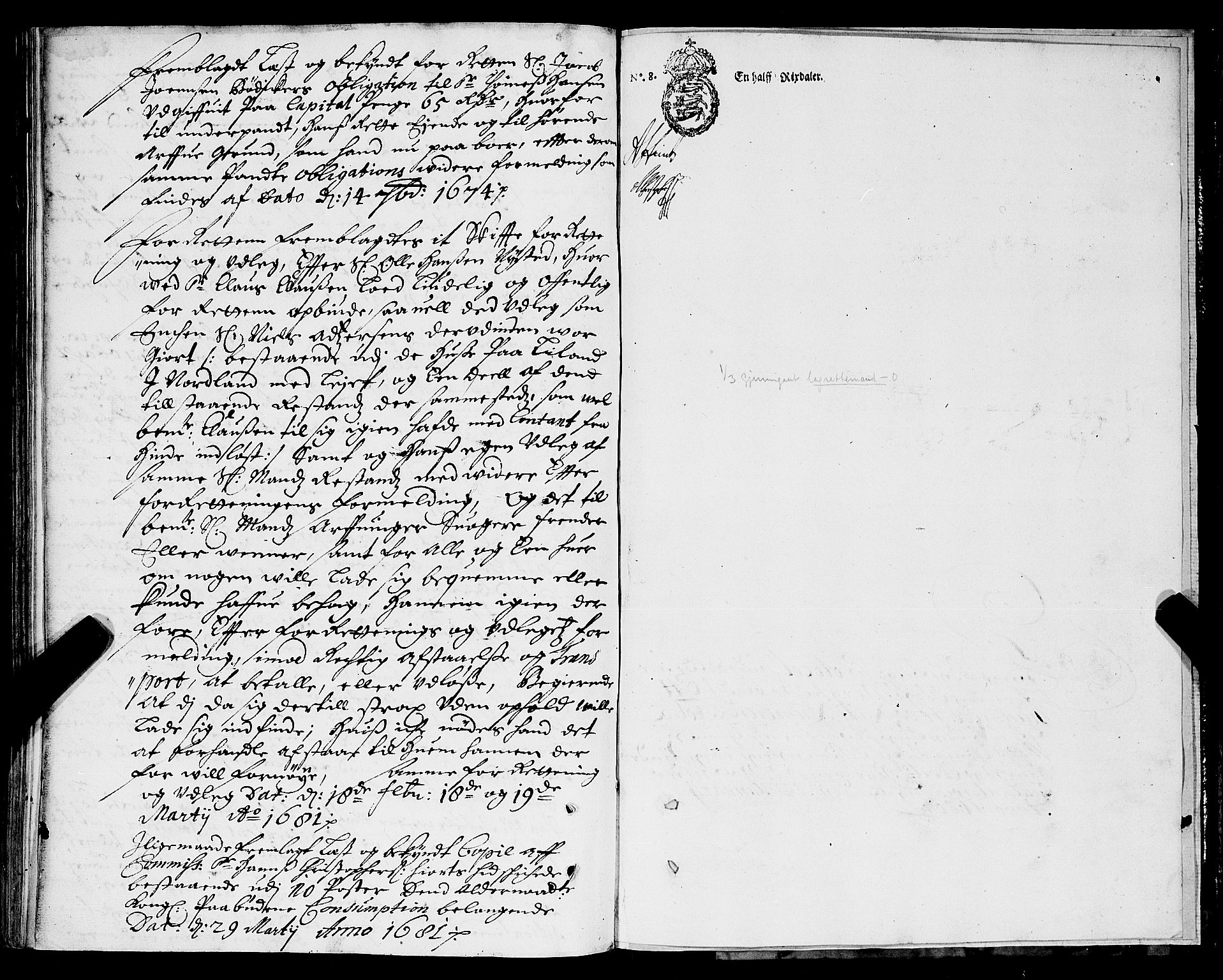Trondheim byfogd, AV/SAT-A-0003/1/1/1A/L0007: Bytingsprotokoll - 15/1-14/4., 1680-1681, p. 192b-193a