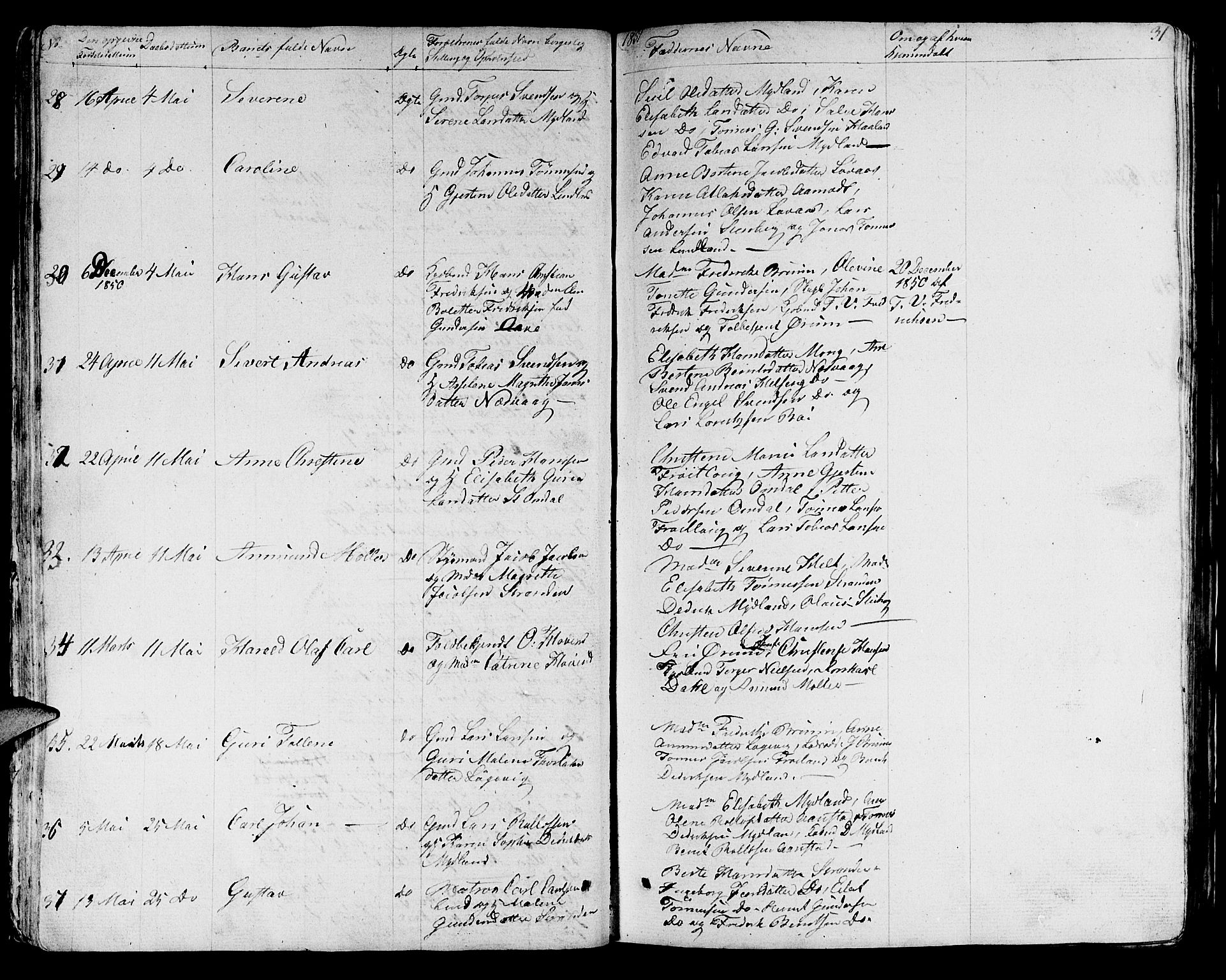 Sokndal sokneprestkontor, AV/SAST-A-101808: Parish register (copy) no. B 2, 1849-1865, p. 31