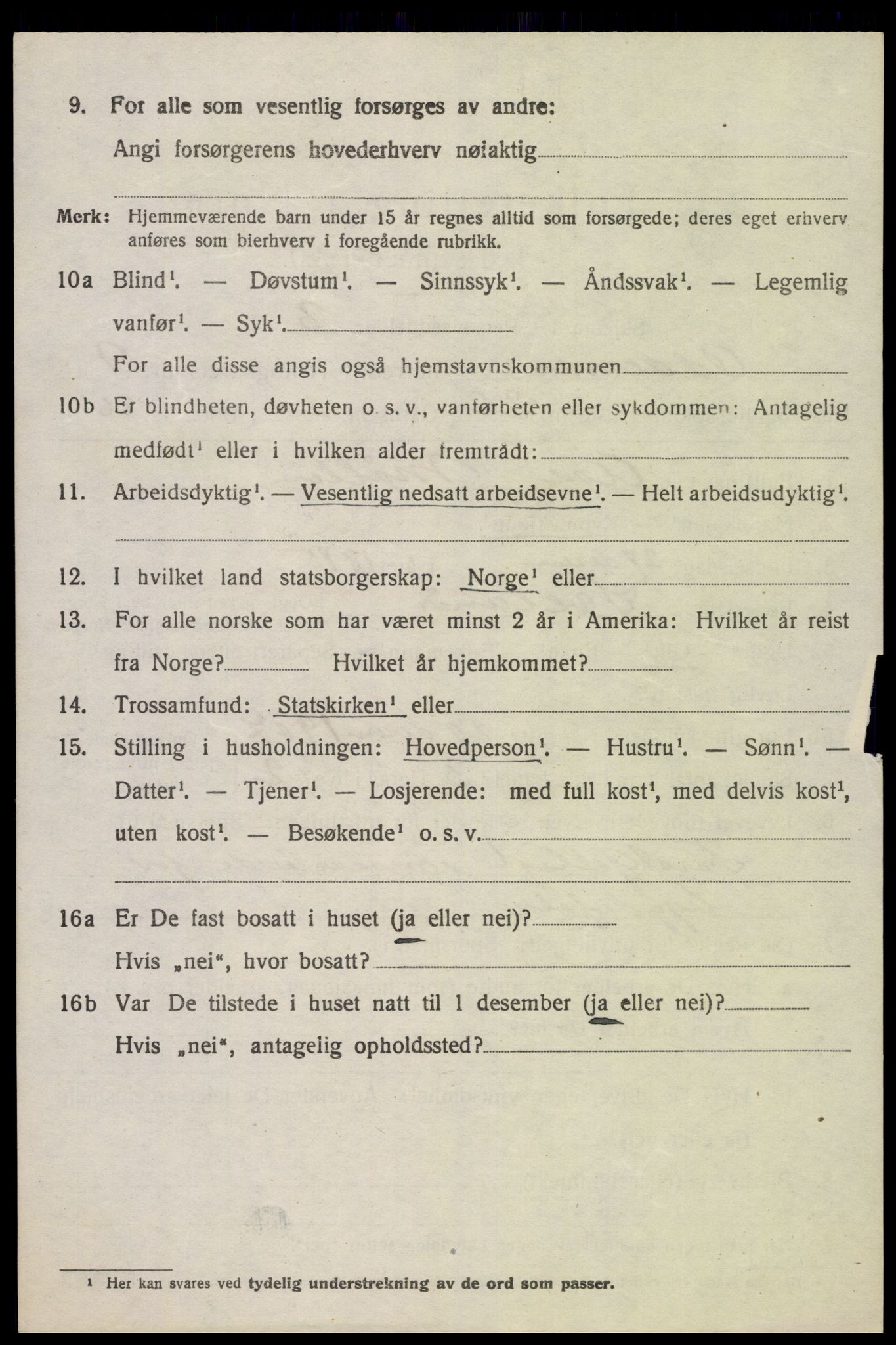 SAK, 1920 census for Oddernes, 1920, p. 6334