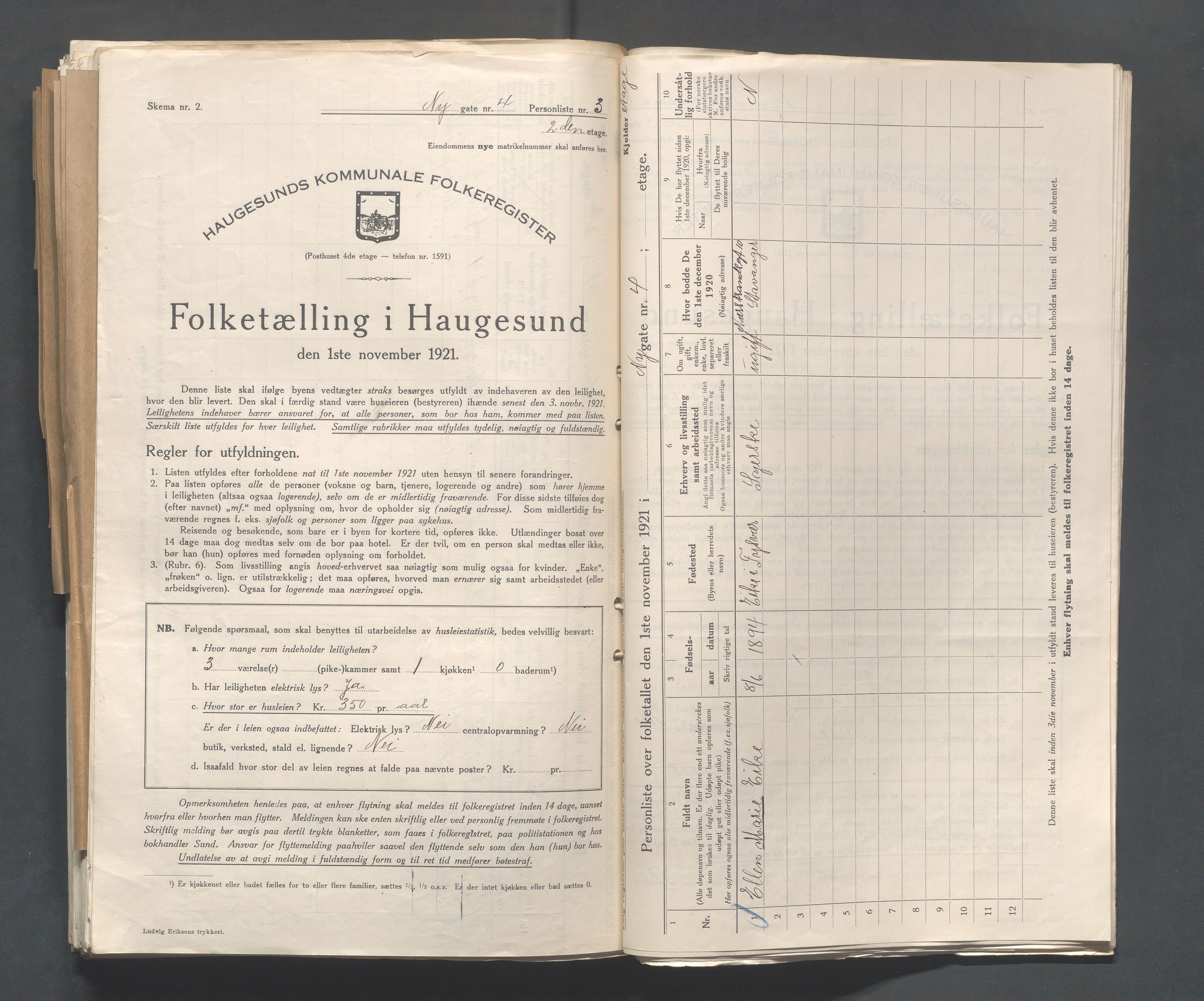 IKAR, Local census 1.11.1921 for Haugesund, 1921, p. 3173