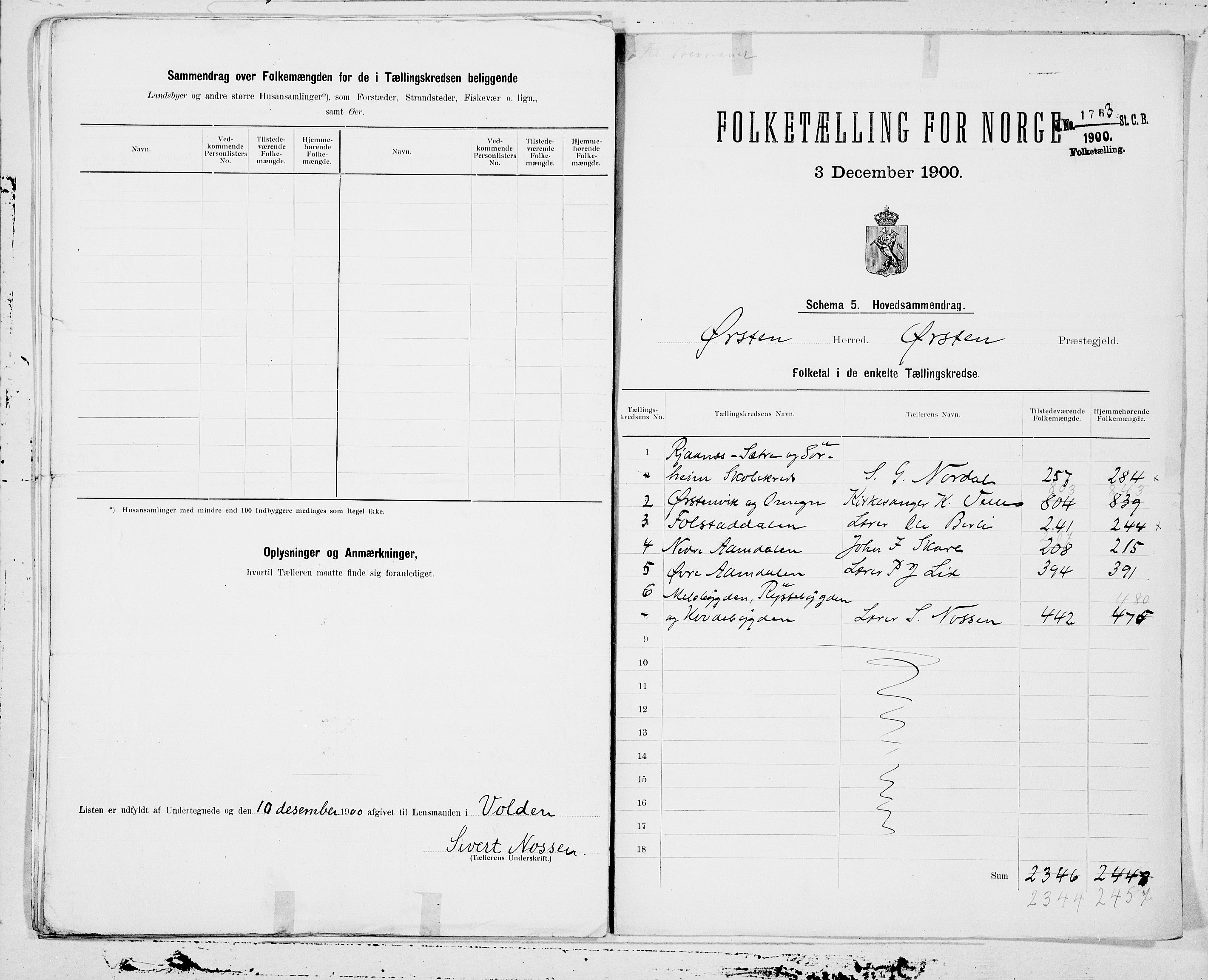 SAT, 1900 census for Ørsta, 1900, p. 16