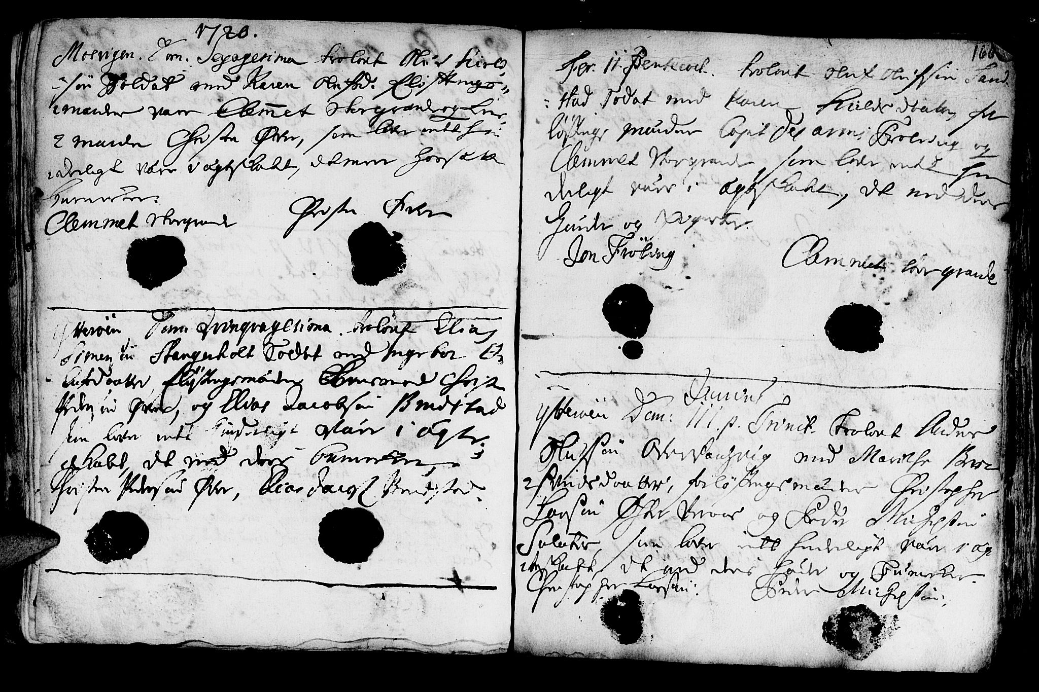Ministerialprotokoller, klokkerbøker og fødselsregistre - Nord-Trøndelag, SAT/A-1458/722/L0215: Parish register (official) no. 722A02, 1718-1755, p. 166
