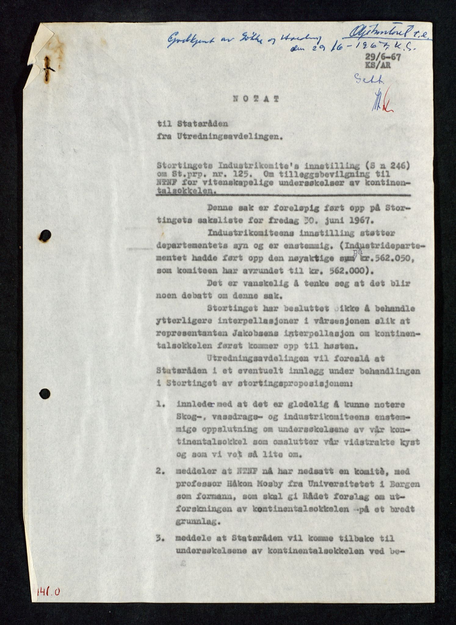 Industridepartementet, Oljekontoret, AV/SAST-A-101348/Db/L0005: Seismiske undersøkelser, 1963-1972, p. 16