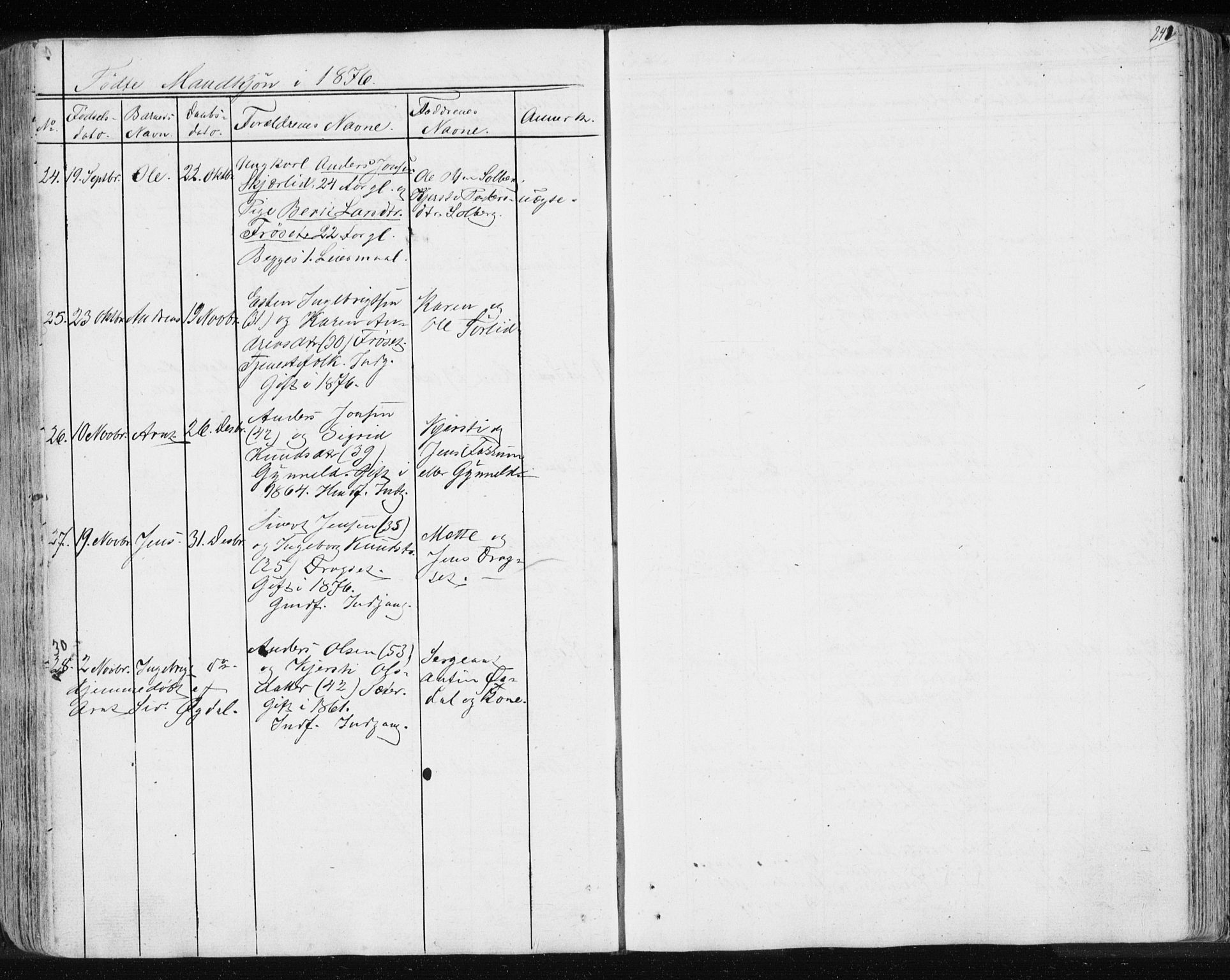 Ministerialprotokoller, klokkerbøker og fødselsregistre - Sør-Trøndelag, SAT/A-1456/689/L1043: Parish register (copy) no. 689C02, 1816-1892, p. 241