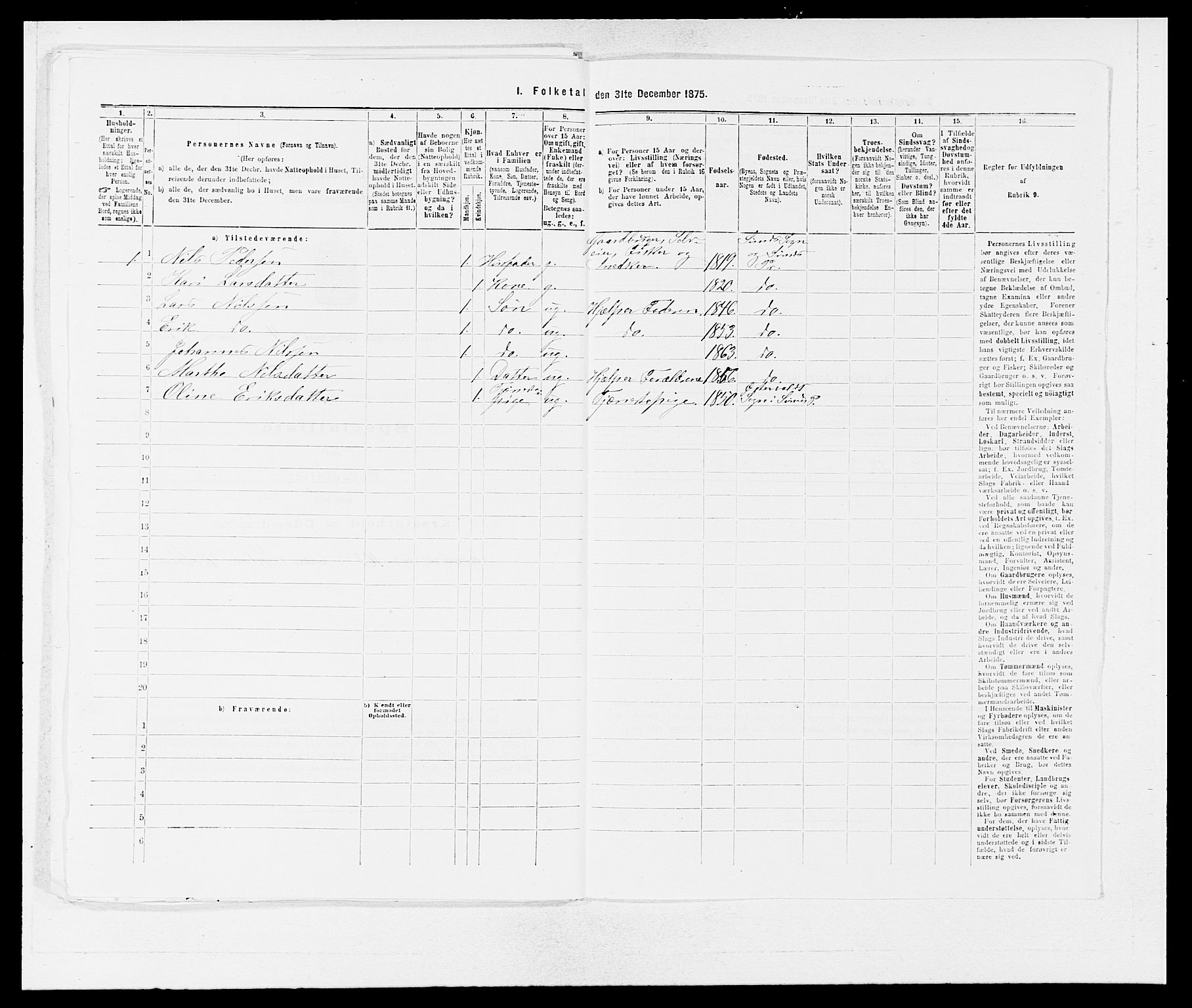 SAB, 1875 census for 1245P Sund, 1875, p. 467