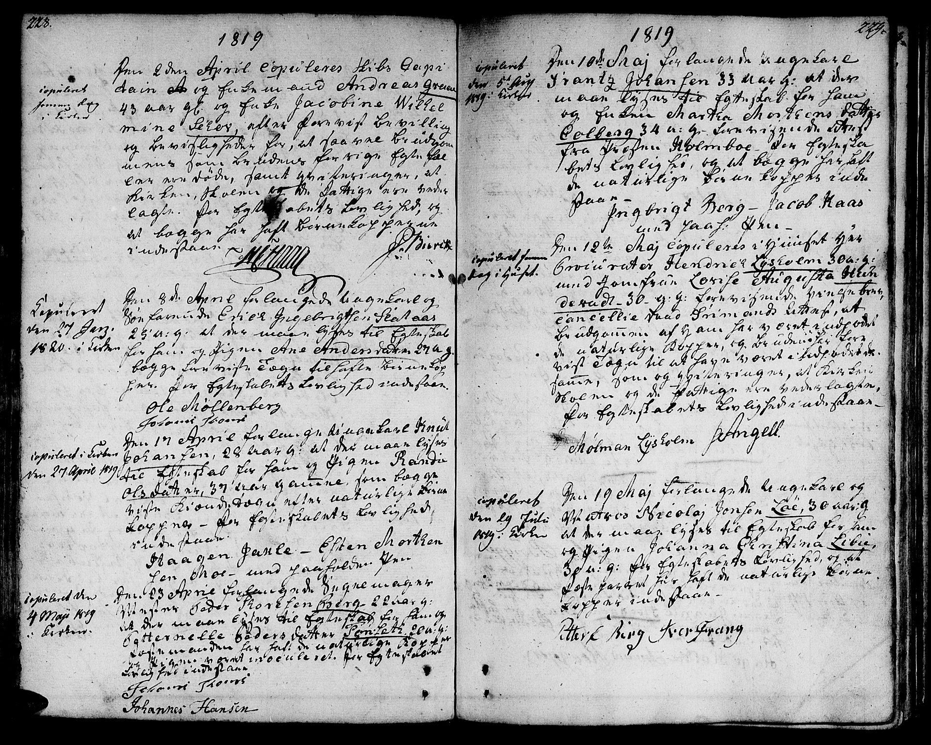 Ministerialprotokoller, klokkerbøker og fødselsregistre - Sør-Trøndelag, SAT/A-1456/601/L0042: Parish register (official) no. 601A10, 1802-1830, p. 228-229