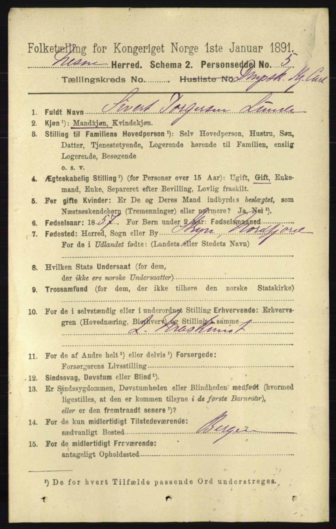 RA, 1891 census for 1828 Nesna, 1891, p. 4114