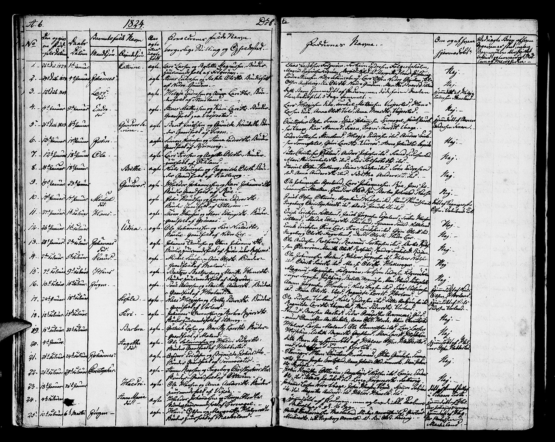 Finnås sokneprestembete, SAB/A-99925/H/Ha/Haa/Haaa/L0005: Parish register (official) no. A 5, 1823-1835, p. 6