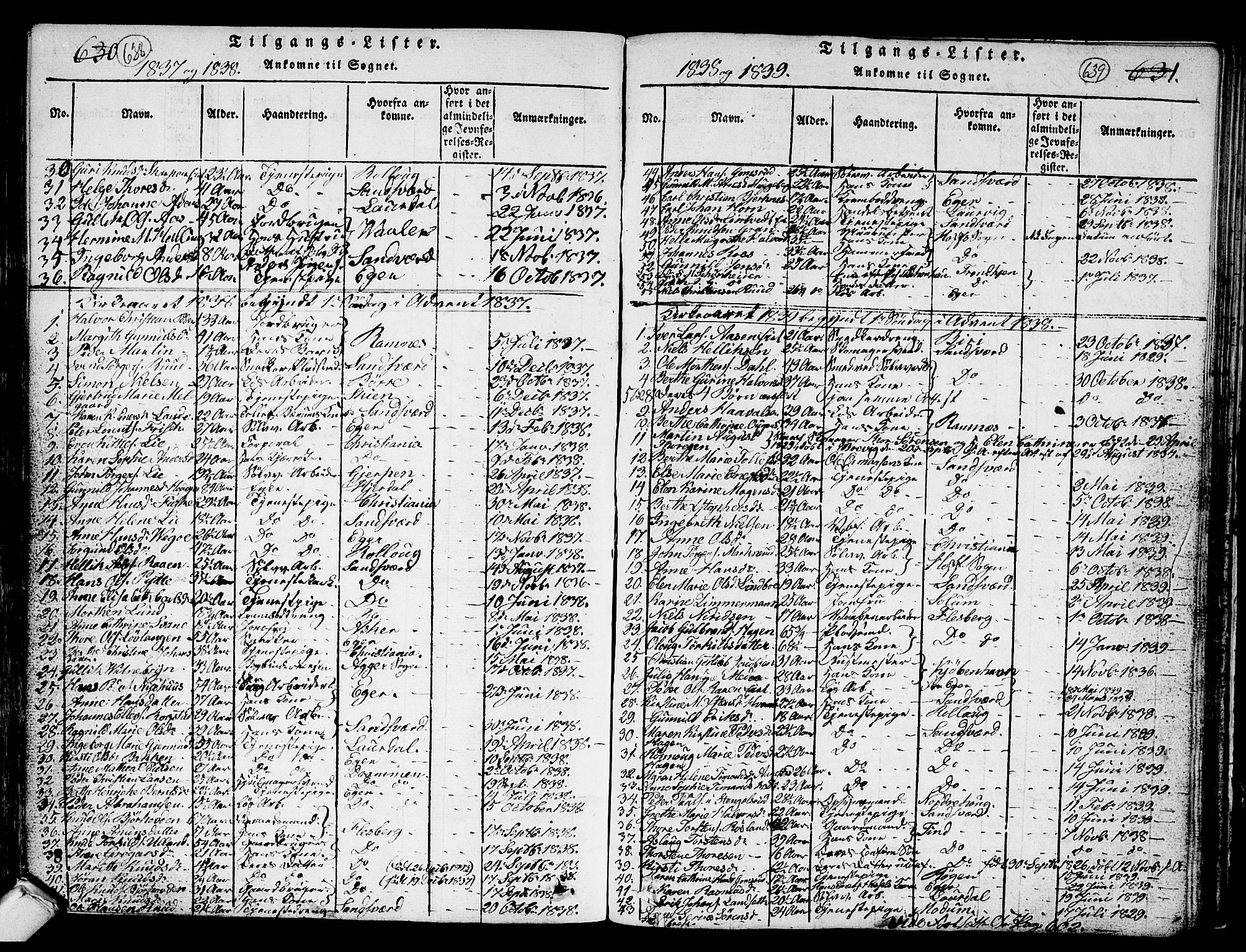Kongsberg kirkebøker, SAKO/A-22/G/Ga/L0001: Parish register (copy) no. 1, 1816-1839, p. 638-639