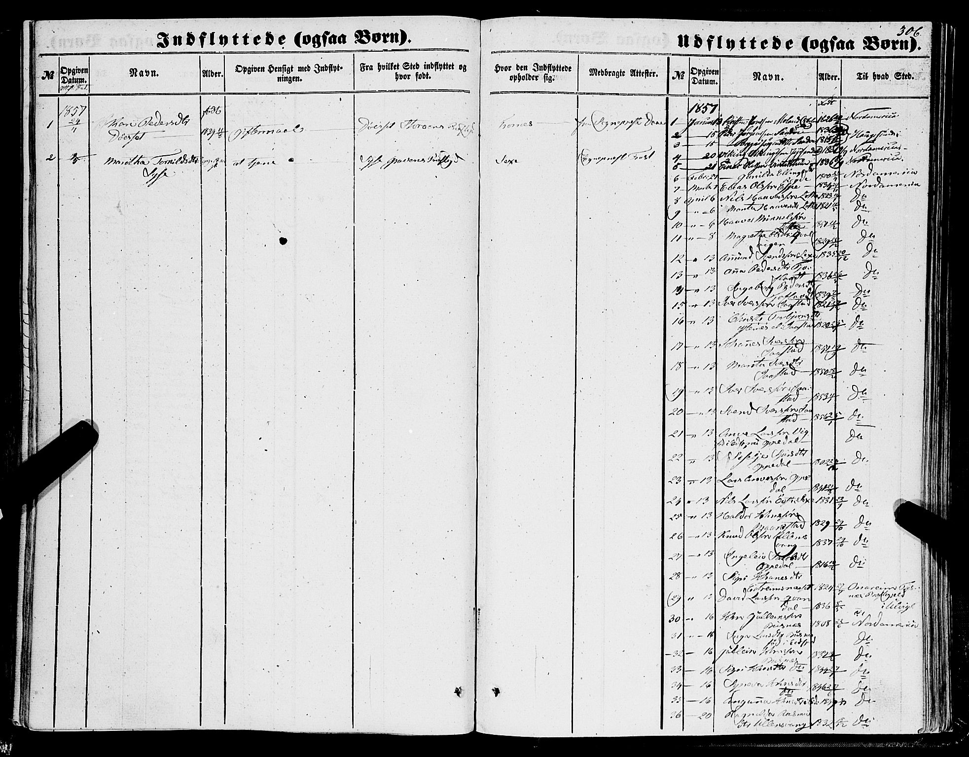 Ullensvang sokneprestembete, AV/SAB-A-78701/H/Haa: Parish register (official) no. A 11, 1854-1866, p. 306