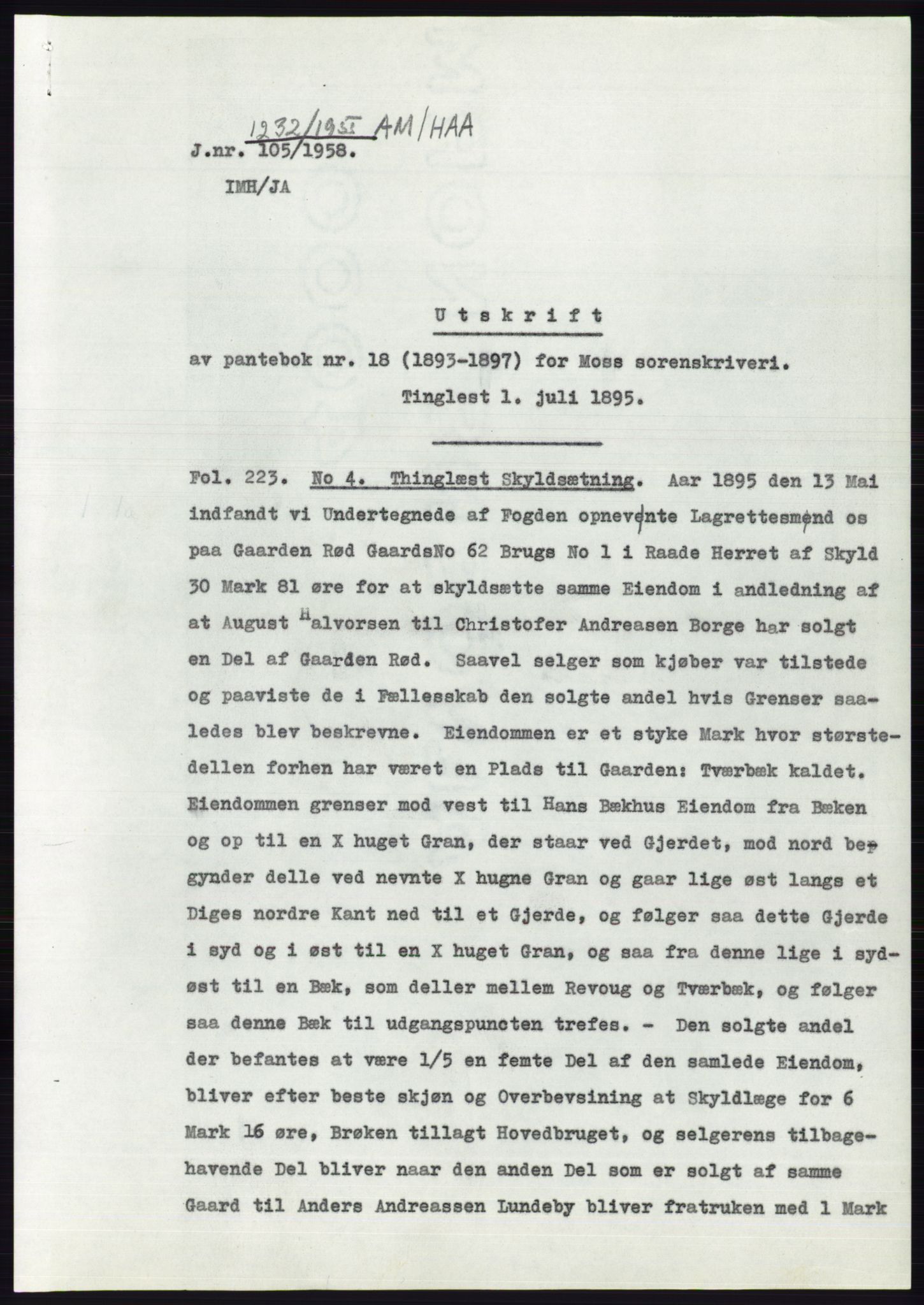 Statsarkivet i Oslo, SAO/A-10621/Z/Zd/L0008: Avskrifter, j.nr 14-1096/1958, 1958, p. 45