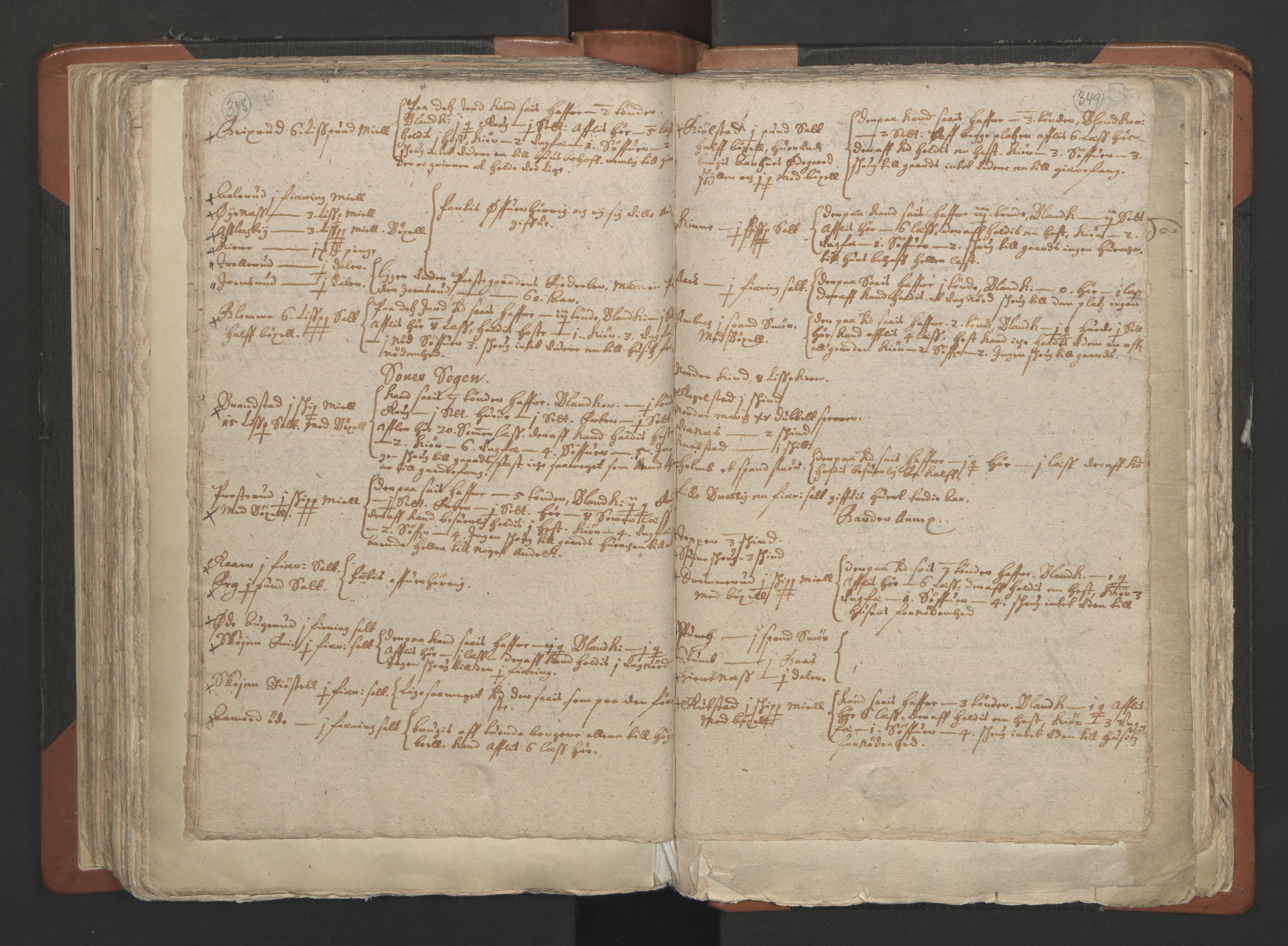 RA, Vicar's Census 1664-1666, no. 2: Øvre Borgesyssel deanery, 1664-1666, p. 348-349