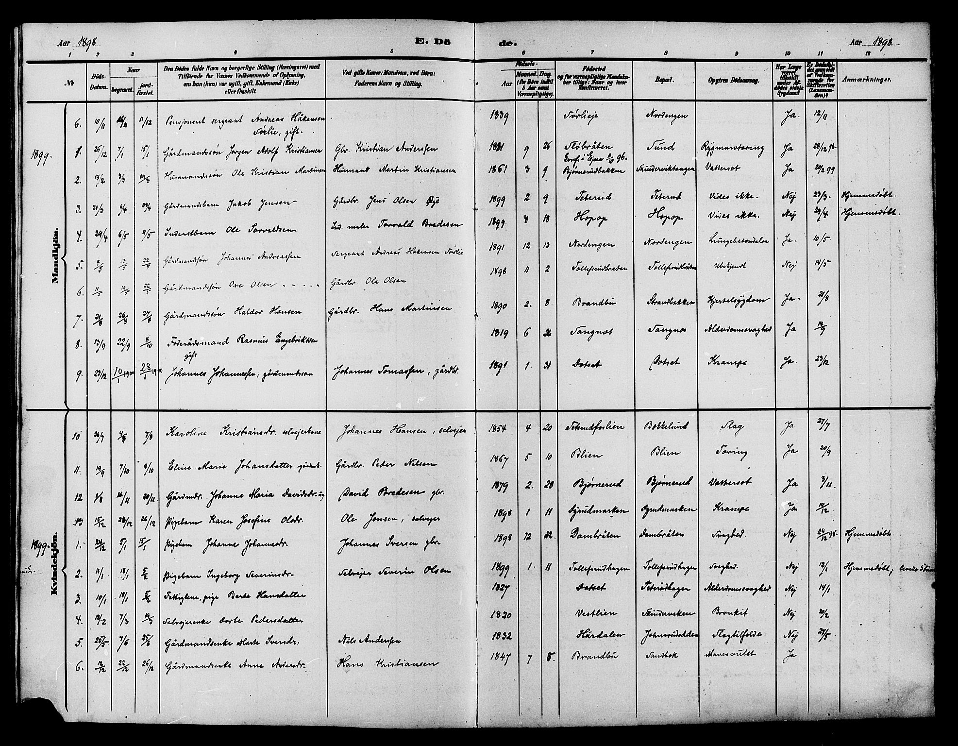 Vestre Toten prestekontor, AV/SAH-PREST-108/H/Ha/Hab/L0015: Parish register (copy) no. 15, 1890-1900