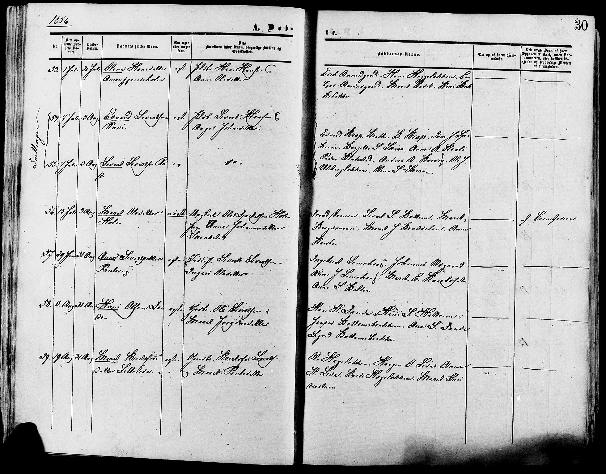 Lesja prestekontor, AV/SAH-PREST-068/H/Ha/Haa/L0008: Parish register (official) no. 8, 1854-1880, p. 30