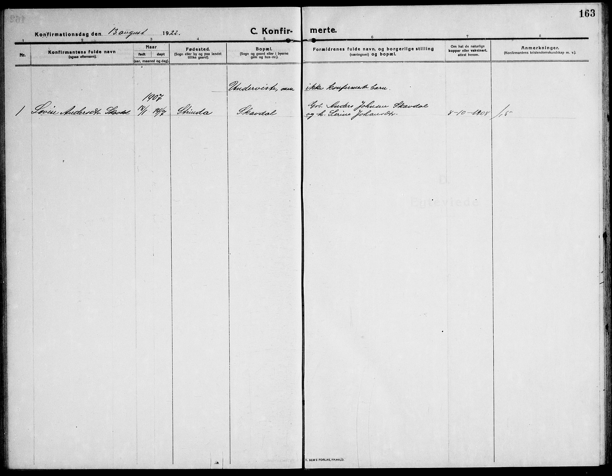 Ministerialprotokoller, klokkerbøker og fødselsregistre - Sør-Trøndelag, SAT/A-1456/651/L0648: Parish register (copy) no. 651C02, 1915-1945, p. 163