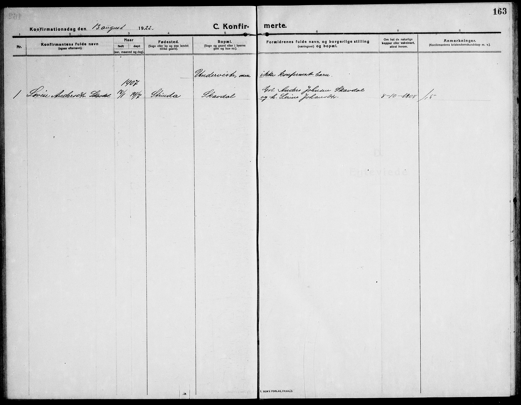 Ministerialprotokoller, klokkerbøker og fødselsregistre - Sør-Trøndelag, AV/SAT-A-1456/651/L0648: Parish register (copy) no. 651C02, 1915-1945, p. 163