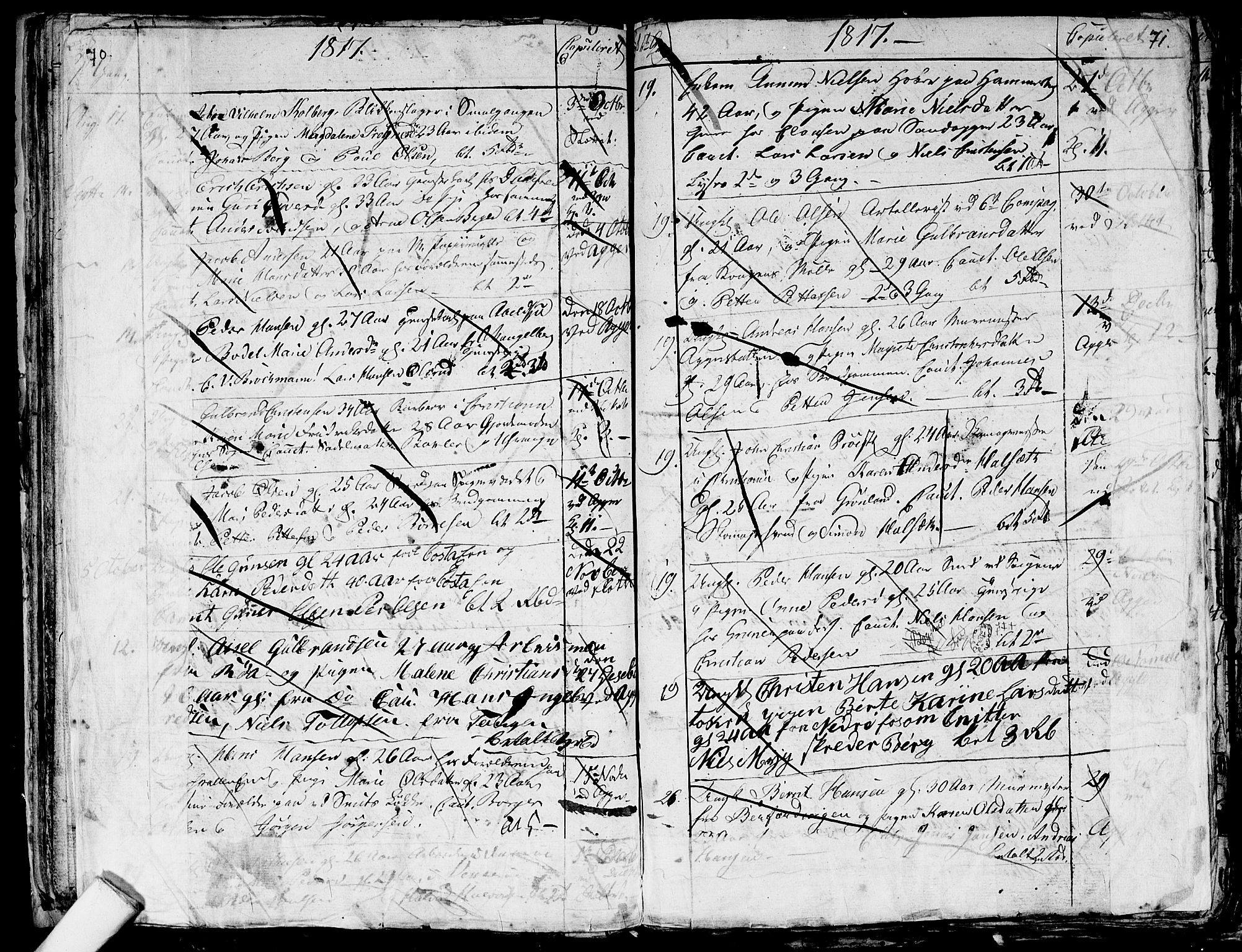 Aker prestekontor kirkebøker, SAO/A-10861/G/L0001: Parish register (copy) no. 1, 1796-1826, p. 70-71