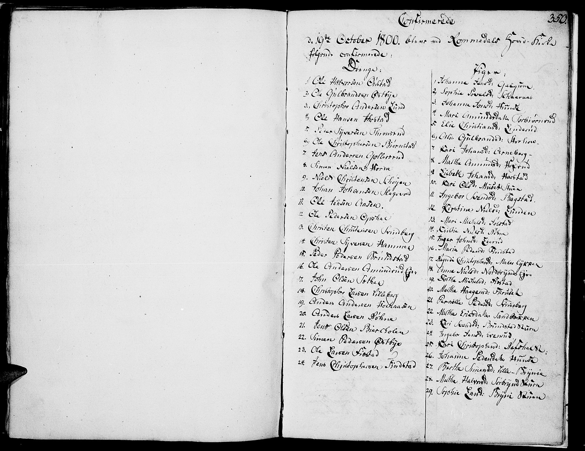 Romedal prestekontor, SAH/PREST-004/K/L0001: Parish register (official) no. 1, 1799-1814, p. 350
