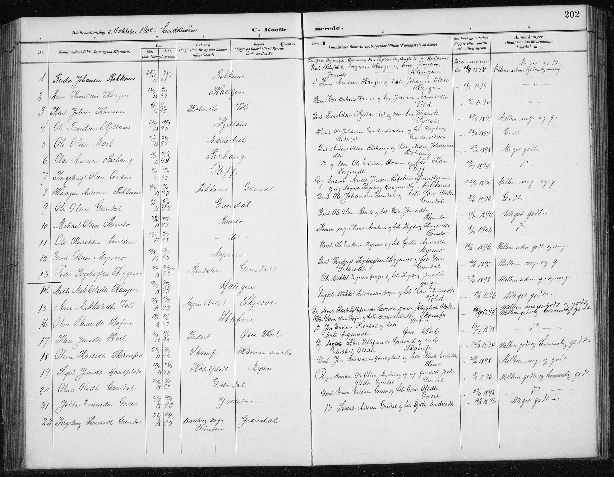 Ministerialprotokoller, klokkerbøker og fødselsregistre - Sør-Trøndelag, SAT/A-1456/674/L0876: Parish register (copy) no. 674C03, 1892-1912, p. 202