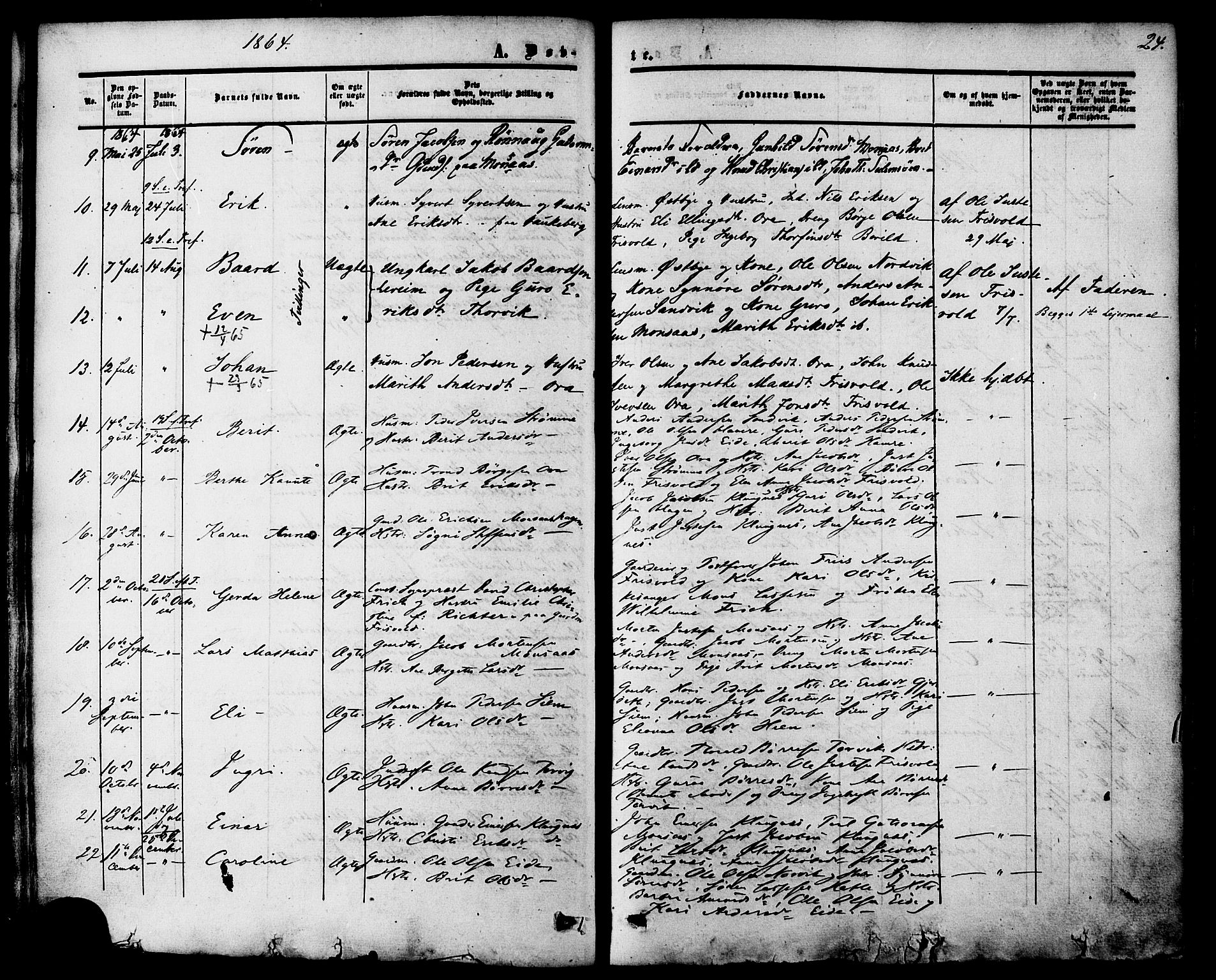 Ministerialprotokoller, klokkerbøker og fødselsregistre - Møre og Romsdal, SAT/A-1454/542/L0552: Parish register (official) no. 542A02, 1854-1884, p. 24
