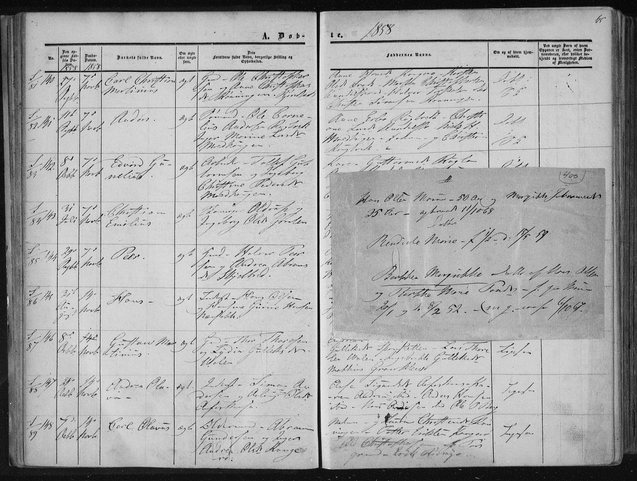 Solum kirkebøker, AV/SAKO-A-306/F/Fa/L0007: Parish register (official) no. I 7, 1856-1864, p. 45