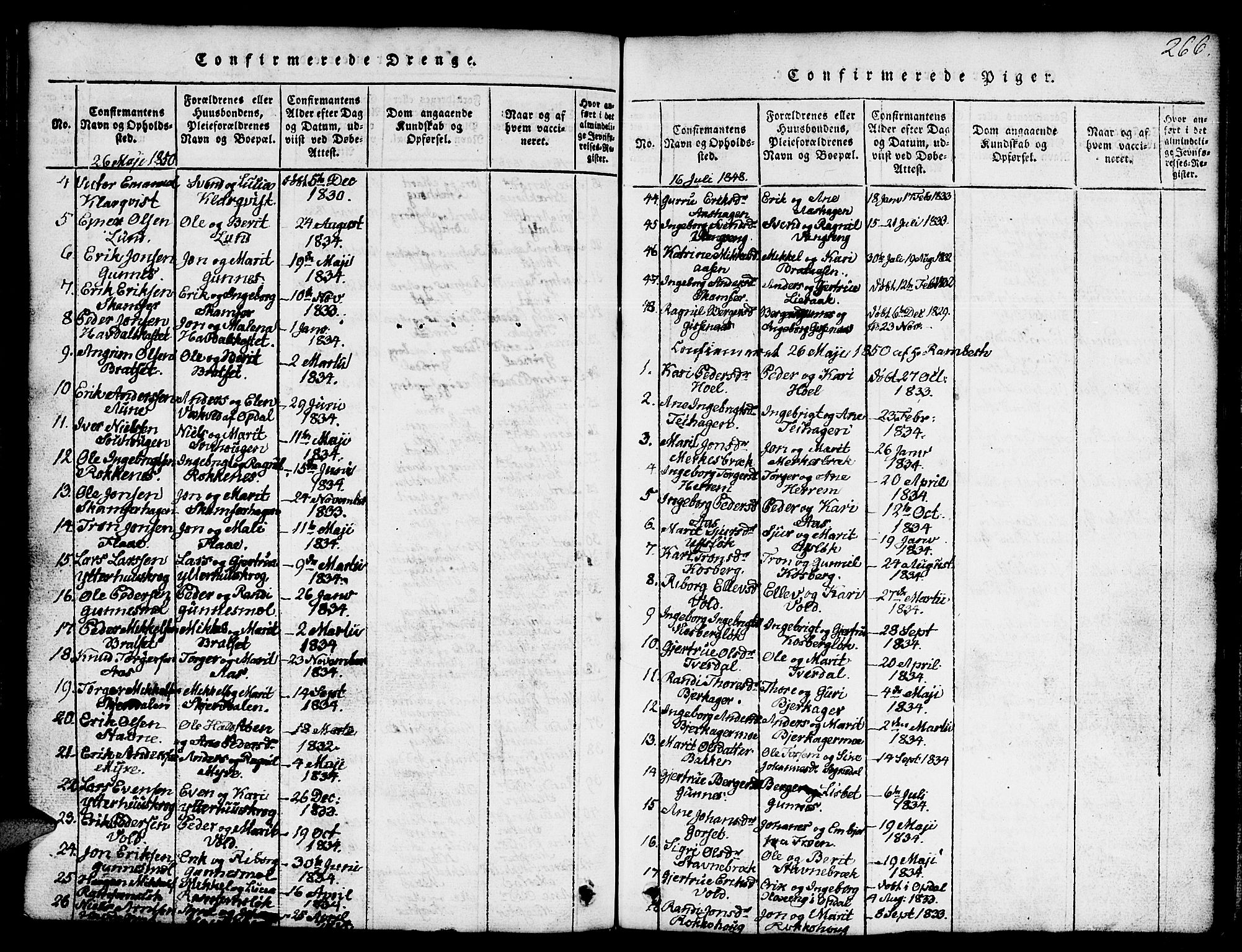 Ministerialprotokoller, klokkerbøker og fødselsregistre - Sør-Trøndelag, SAT/A-1456/674/L0874: Parish register (copy) no. 674C01, 1816-1860, p. 266